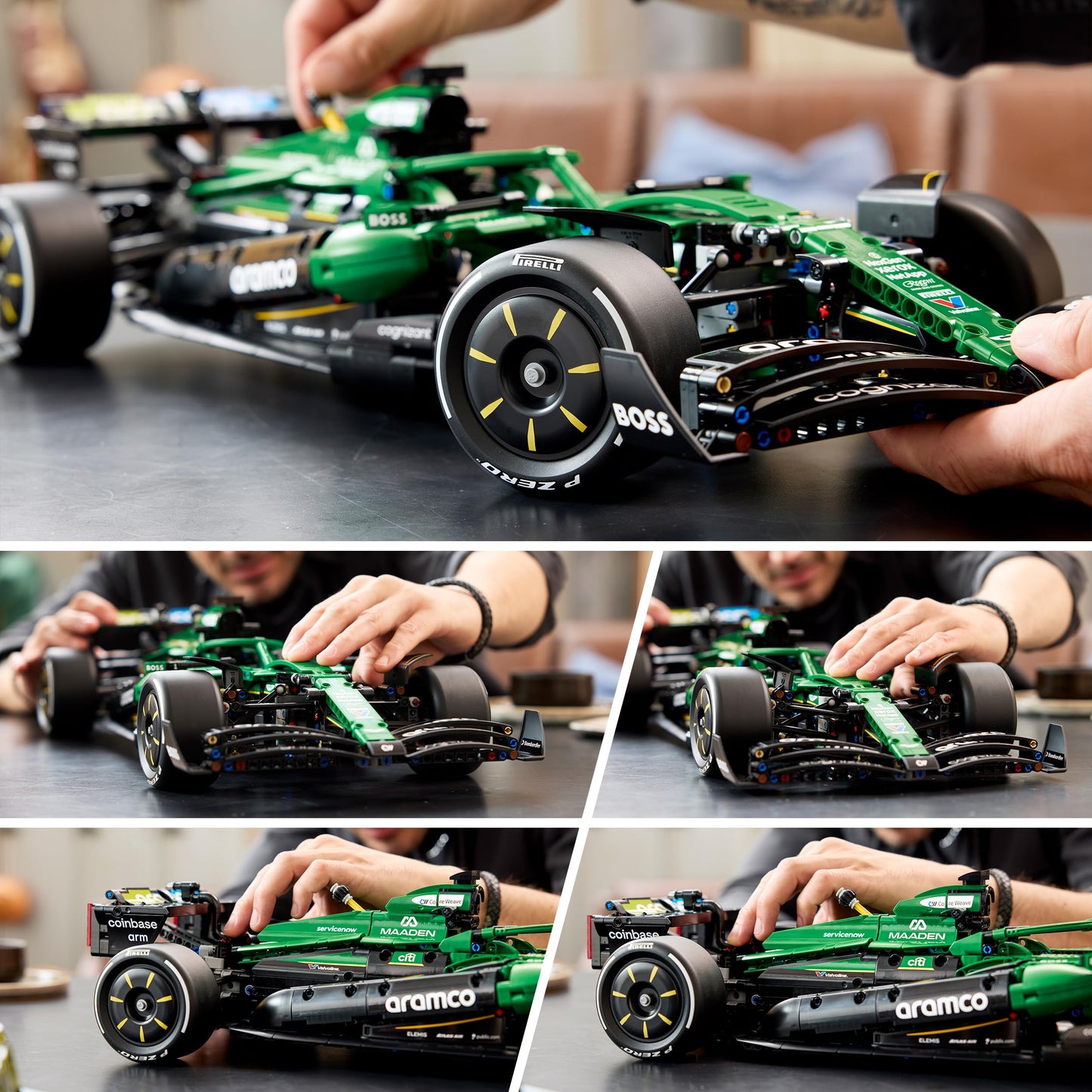 LEGO Technic Aston Martin Aramco AMR25 Formula 1 racing car - model building for adults - racing car with V6 engine, differential and DRS activation - gift idea for racing and motorsport fans - 42240