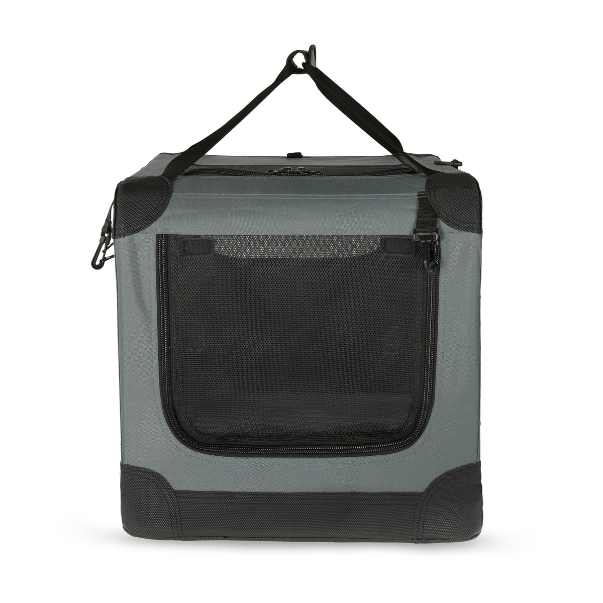 Amazon Basics Portable, Foldable Travel Crate with Soft Sides and 4 Doors, Size L, for Cats, Dogs, Rabbits, and Other Small Animals, Gray, L 91 x W 61 x H 61 cm - 12002N-36-APL