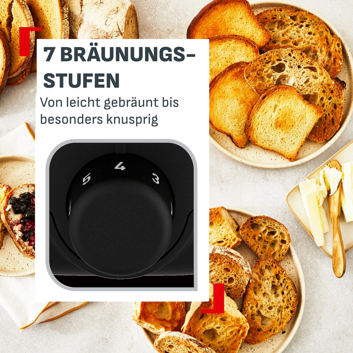 Tefal Element Toaster cu fante duble, suport integrat pentru chifle - TT4308E0