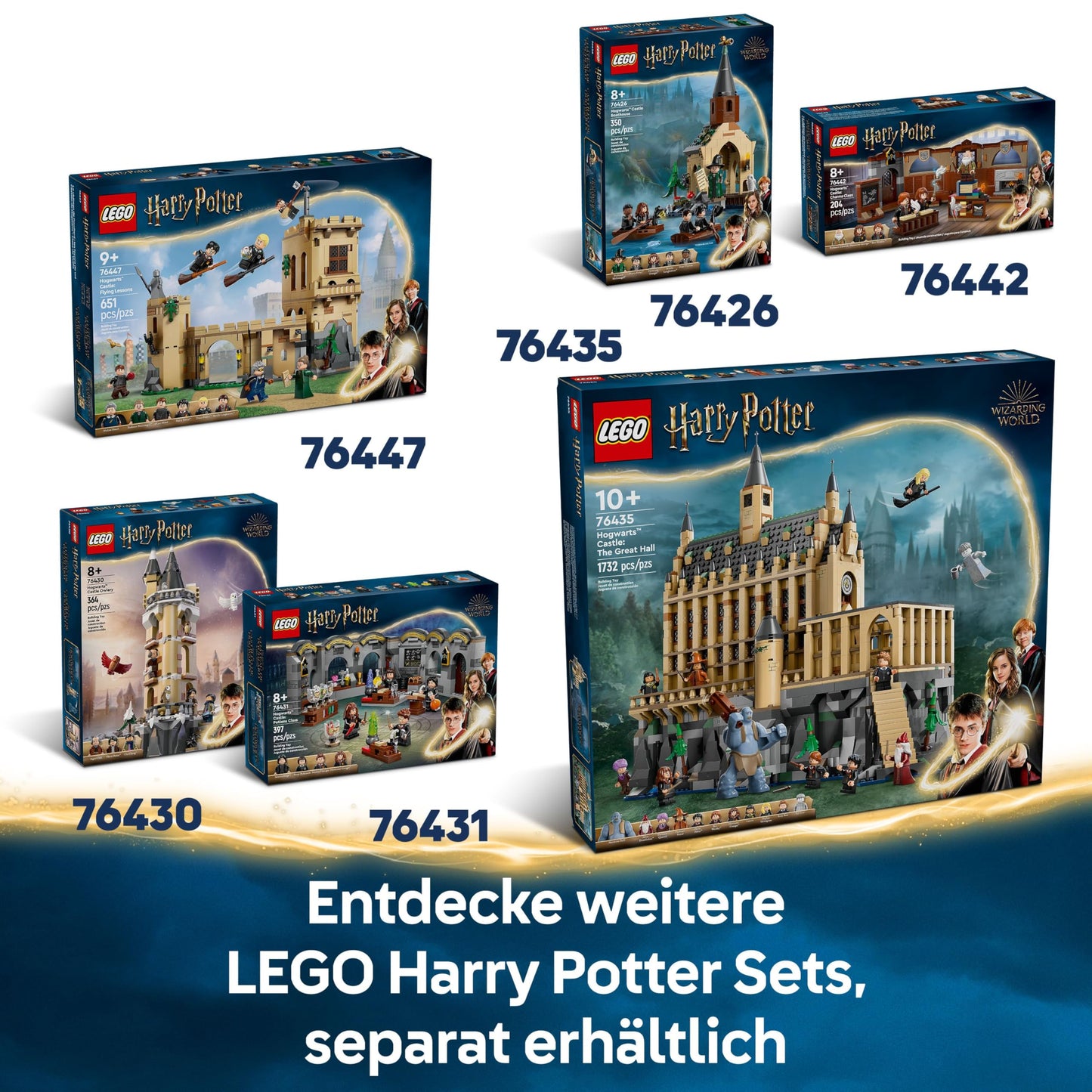 LEGO Harry Potter Hogwarts Castle: Magic Lessons, set with 3 minifigures, including Hermione Granger & Ron Weasley, Wingardium Leviosa function, toy for girls & boys aged 8 and up 76442