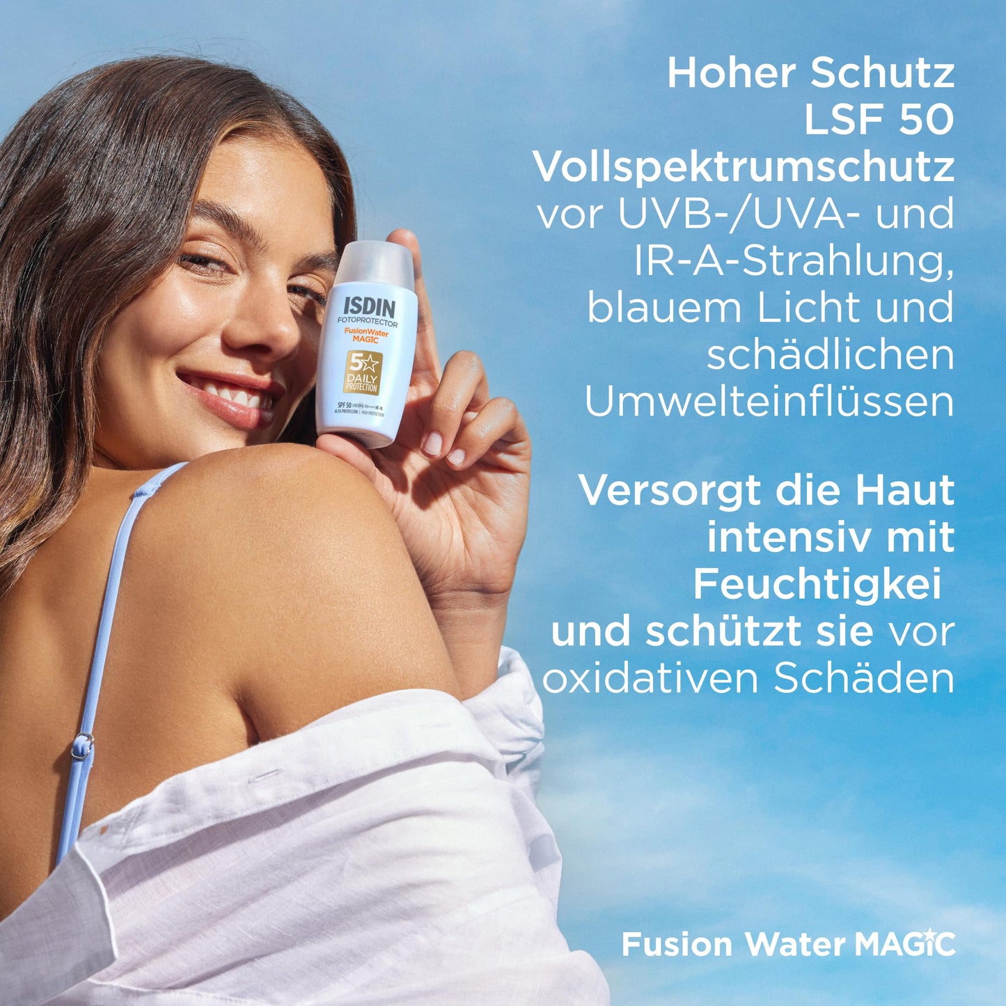 ISDIN Fusion Water Magic SPF 50 Sun Cream Face - Daily Sun Protection & Moisture - Ultralight, Instantly Absorbed, 50ml - 8470001748577
