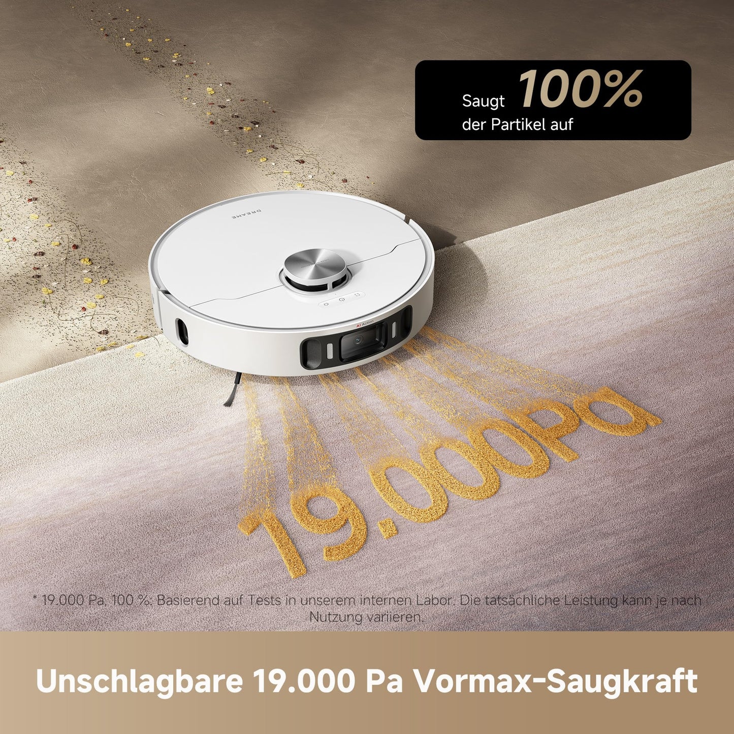 dreame L40 Ultra AE vacuum robot with wiping function, 19,000 Pa suction power, many brushes and a flexible mop, wet and dry dirt, the all-in-1 dock empties dust