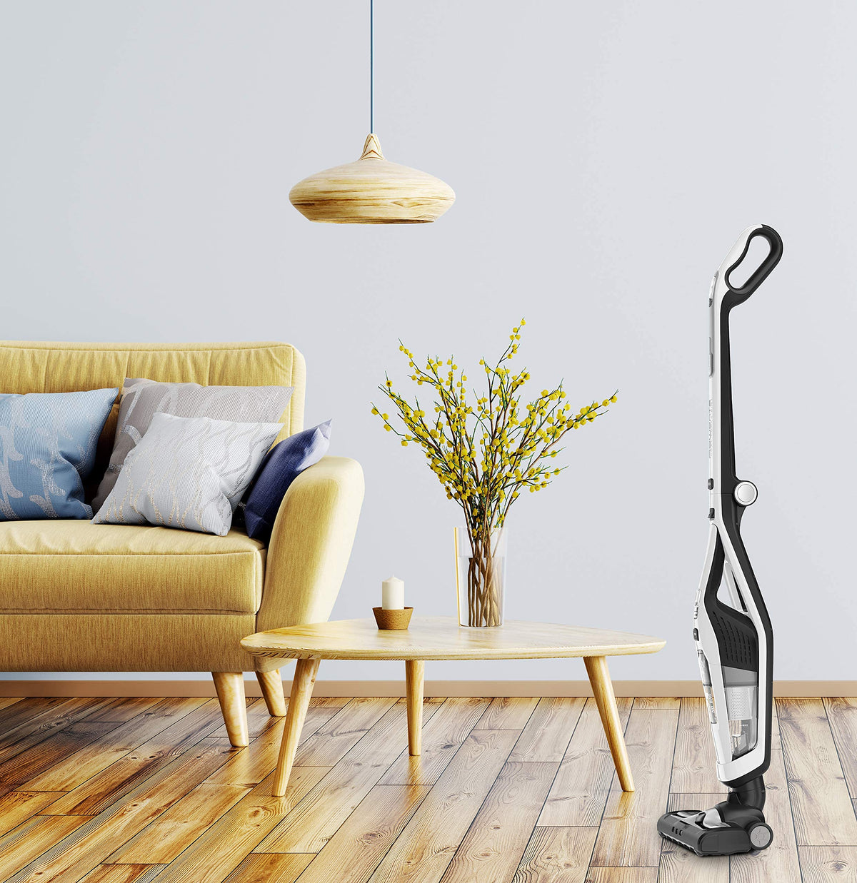 Rowenta RH6737 Dual Force 2-in-1 cordless vacuum cleaner, integrated handheld vacuum, foldable handle, very lightweight – only 2.5 kg, LED lighting, white, 45 min