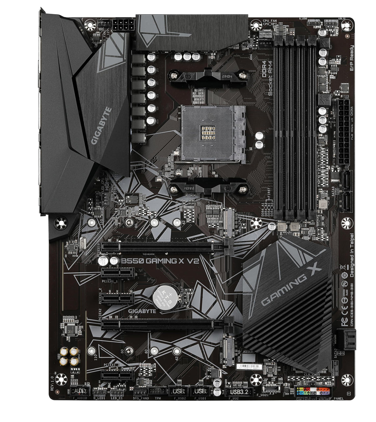 Placa de bază GIGABYTE B550 Gaming X V2 – compatibilă cu procesoarele AMD Ryzen 5000, placă ATX, VRM cu 10+3 faze, suportă până la 4733 MHz DDR4, PCIe 4.0 + PCIe 3.0 M.2, LAN 1GbE, USB 3.2 Gen 2