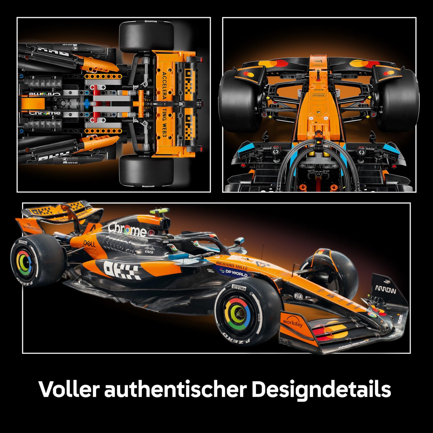 LEGO Technic McLaren MCL39 F1 racing car - model building for adults - collector's set with V6 engine, differential and DRS activation - gift idea for racing and motorsport fans - 42228