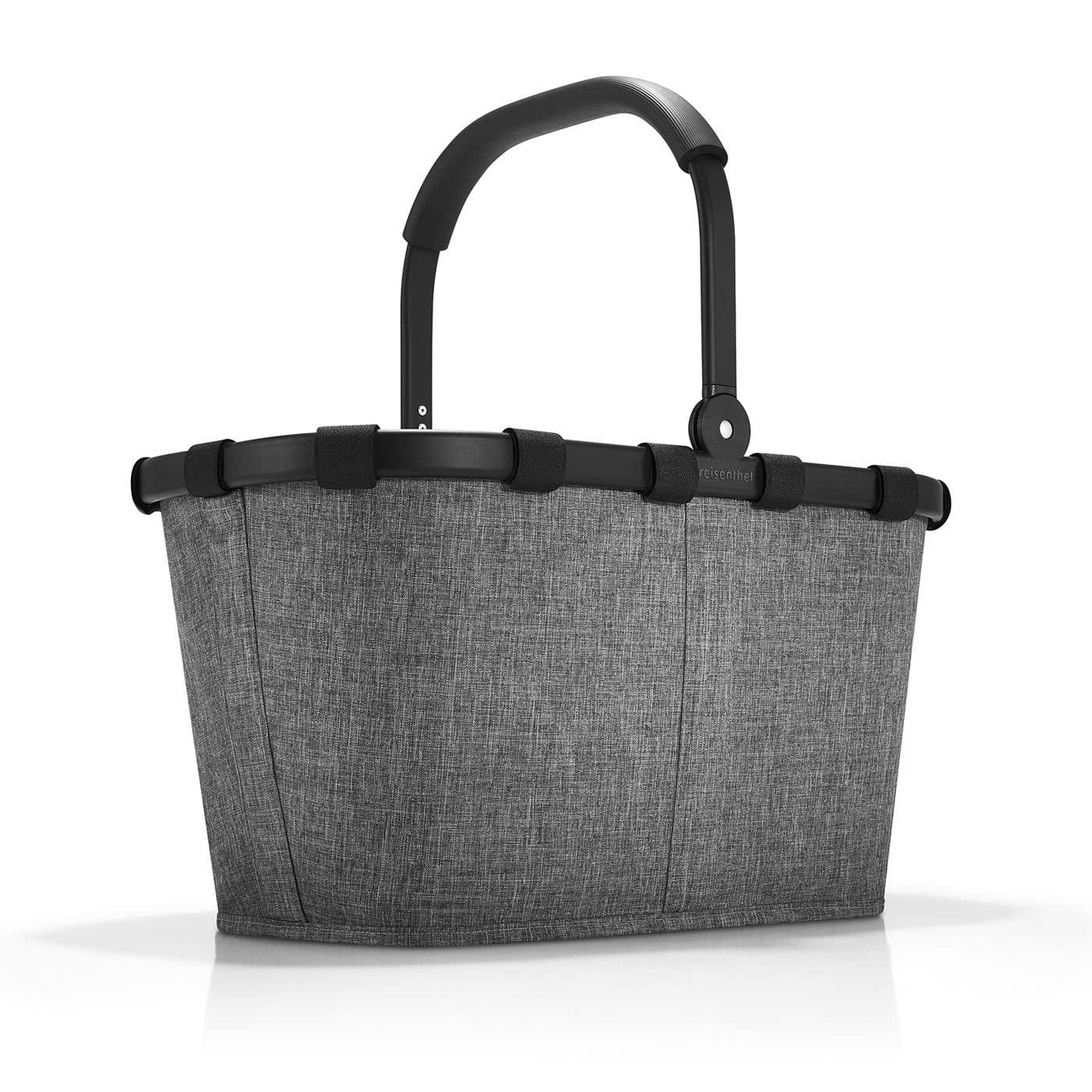 Reisenthel carrybag in Twist Silver – Sturdy shopping basket with lots of storage space and practical inner pocket – Elegant and water-repellent design - BK7052