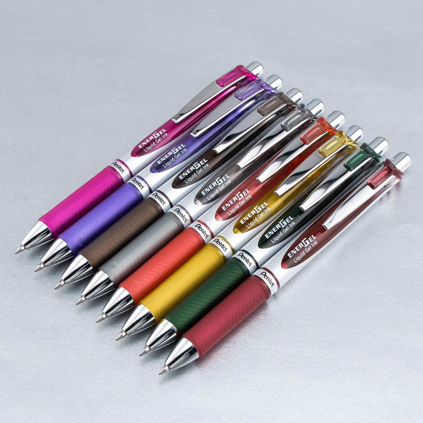 Pentel EnerGel XM BL77 gel pen with push mechanism, burgundy (pack of 12) - BL77-BGX-VE