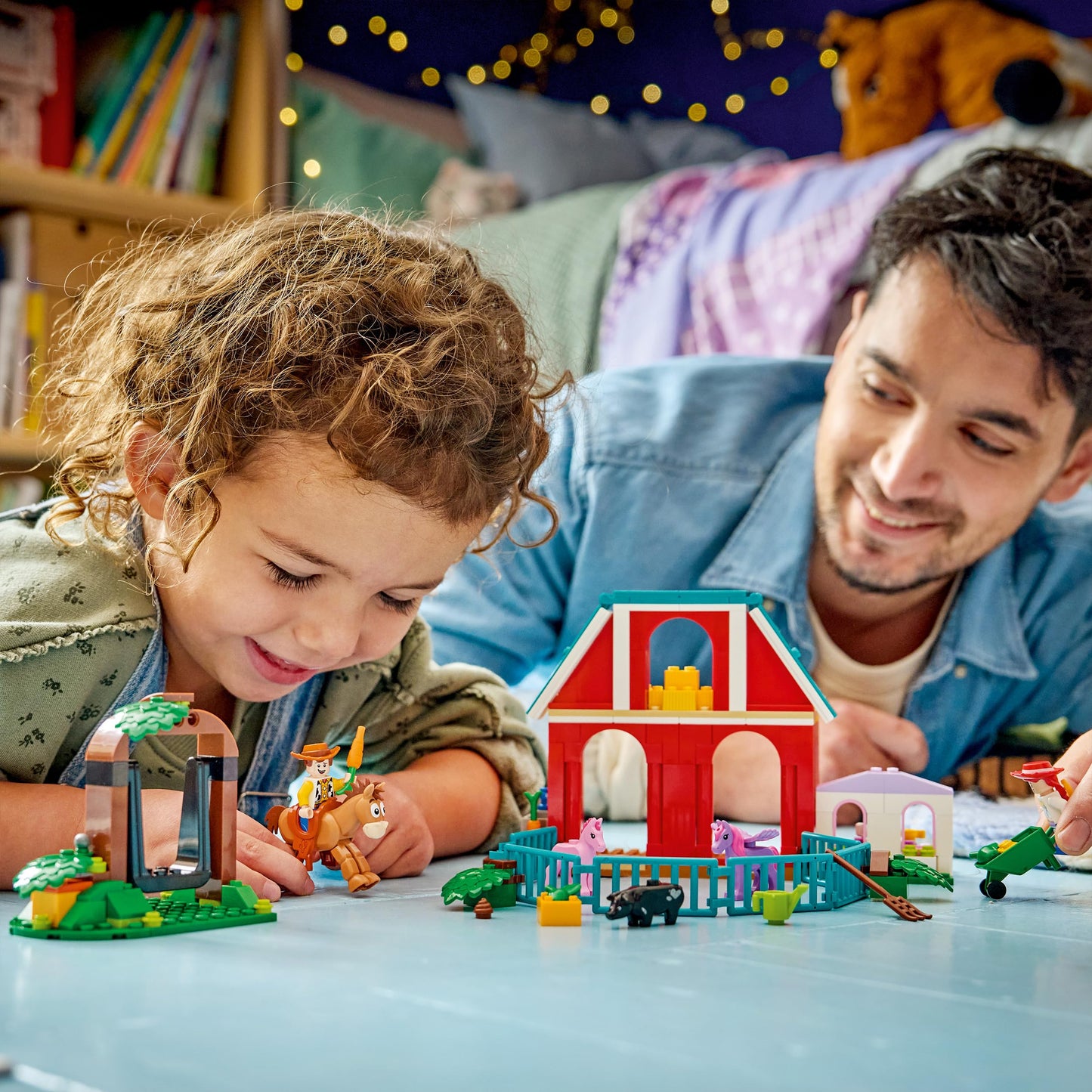 LEGO ǀ Disney and Pixar Toy Story 5 Blazes Horse Ranch Toy - Incl. Woody & Jessie Minifigures - 2 Horses, Pegasus & Pig Animal Figures - Gift for Girls, Boys from 4 Years & Fans - 43304