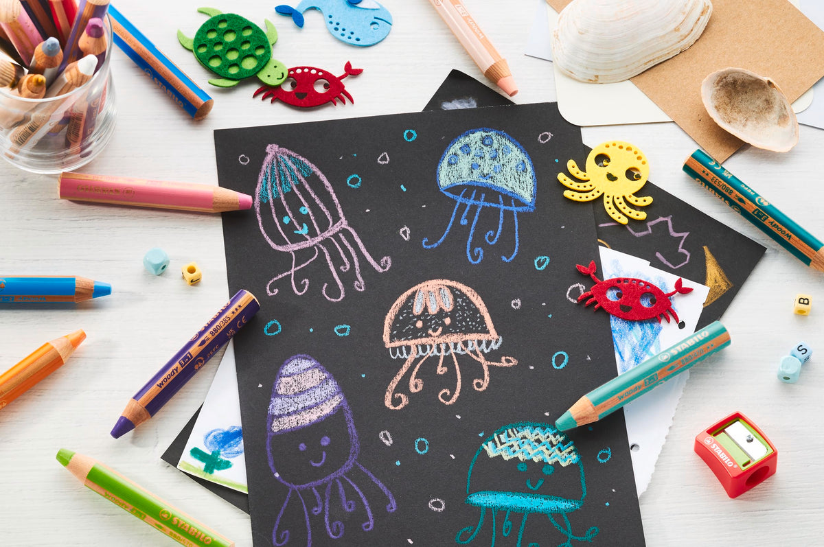 STABILO - colored pencil, watercolor & wax crayon - woody 3 in 1 - 880/76-01