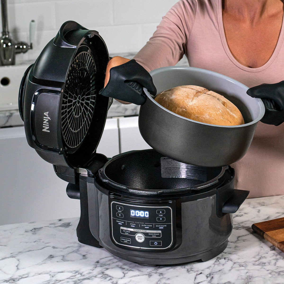 Ninja Foodi MINI Multicooker, 4.7L, 6-in-1 Multicooker, Pressure Cooker, Air Fryer, Slow Cooker, 1460W, Gray/Black OP100EU