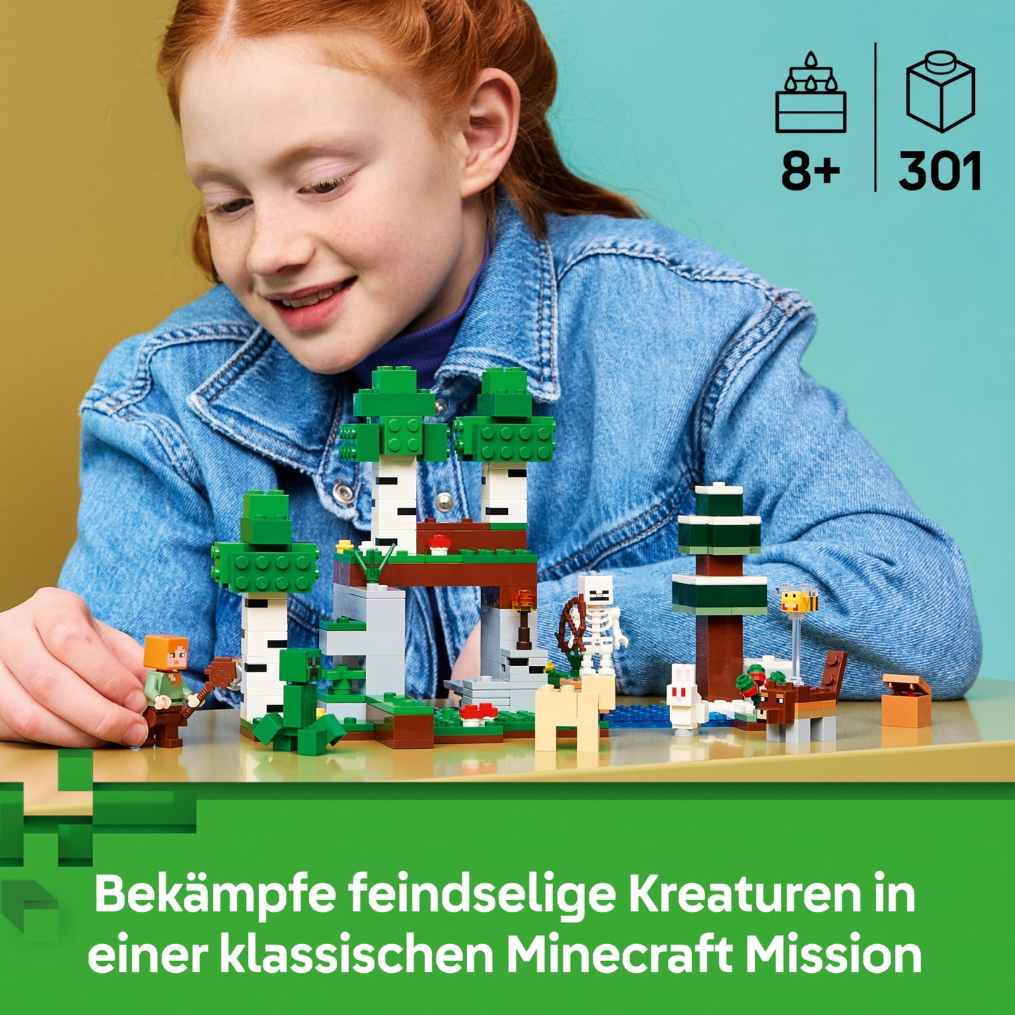 LEGO Minecraft First Adventure at Night - Interactive toy with 7 figures including Alex, Creeper, Skeleton & Forest Wolf - Gaming gift for boys and girls aged 8 and up - 21593