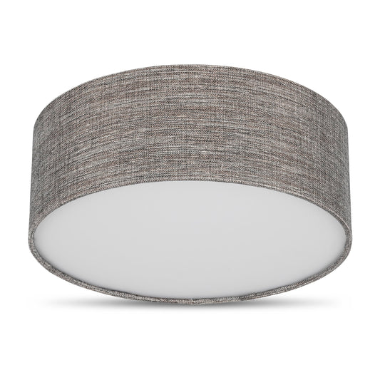 REV ceiling light - ceiling lamp around 30cm with fabric lampshade in a vintage look - ideal for bedrooms and living rooms, brown-silver - 2021121030