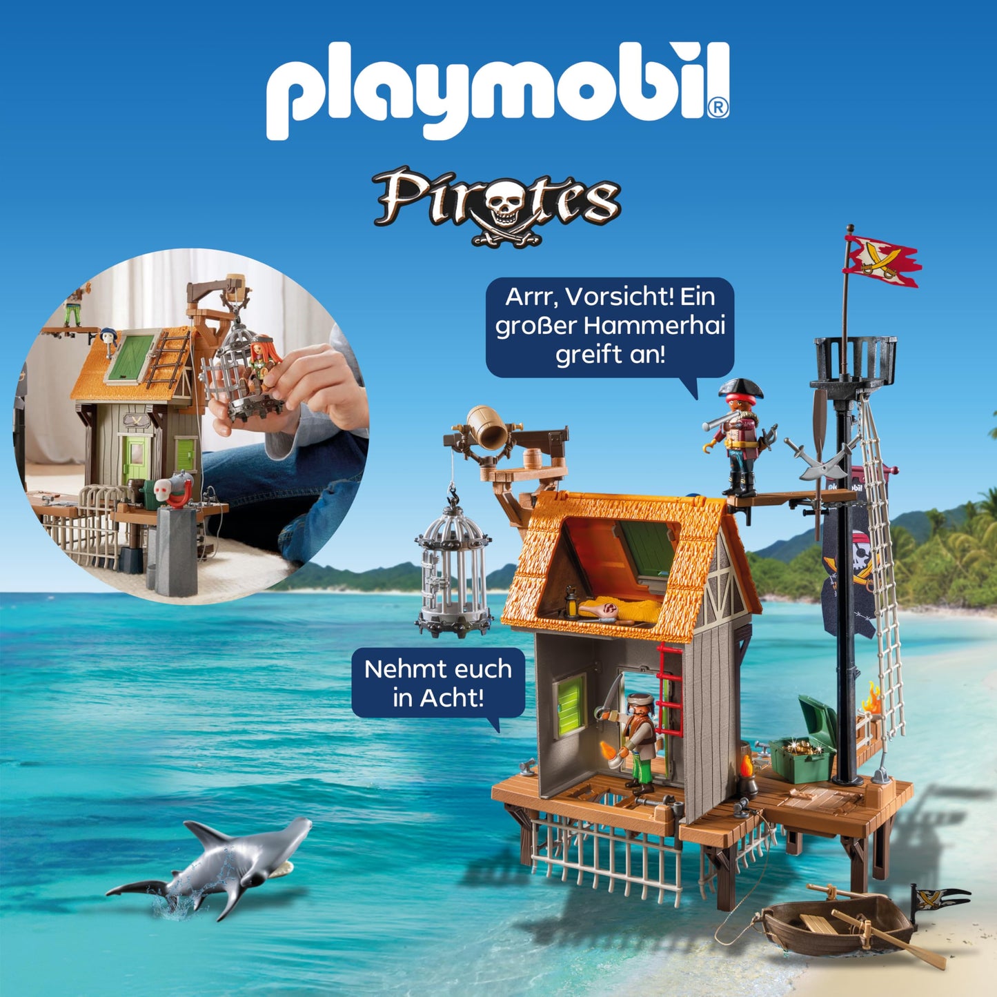 PLAYMOBIL | Pirates | Pirate harbor with pirate prison | Pirate figures | Toy Pirates | Toys for children aged 4 and over | 71792