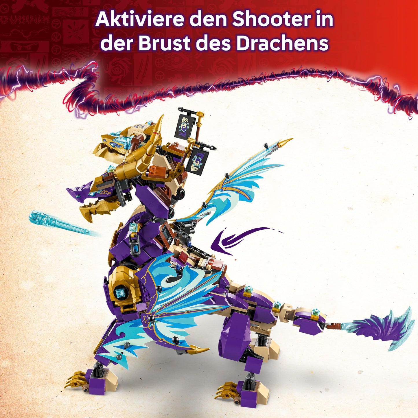 LEGO NINJAGO arc dragon - toy with 8 minifigures and a Spinjitzu spinner - interactive ninja building toy for boys and girls aged 9 and up - gift idea for fans 71836