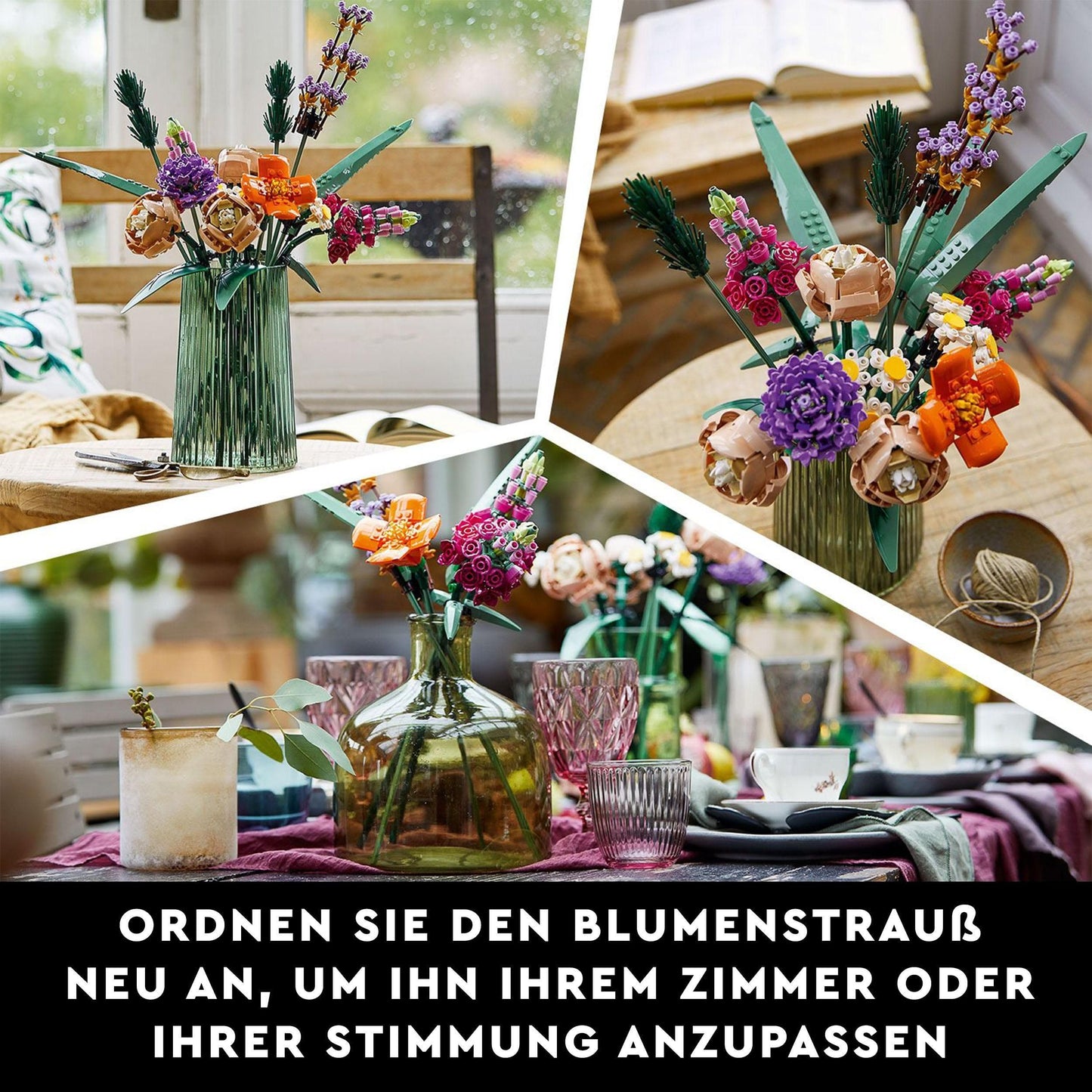 LEGO Botanicals Bouquet - Artificial Flowers Set for Adults - Room Decoration and Gift Idea for Women & Men - Home Accessories - Botany Collection 10280