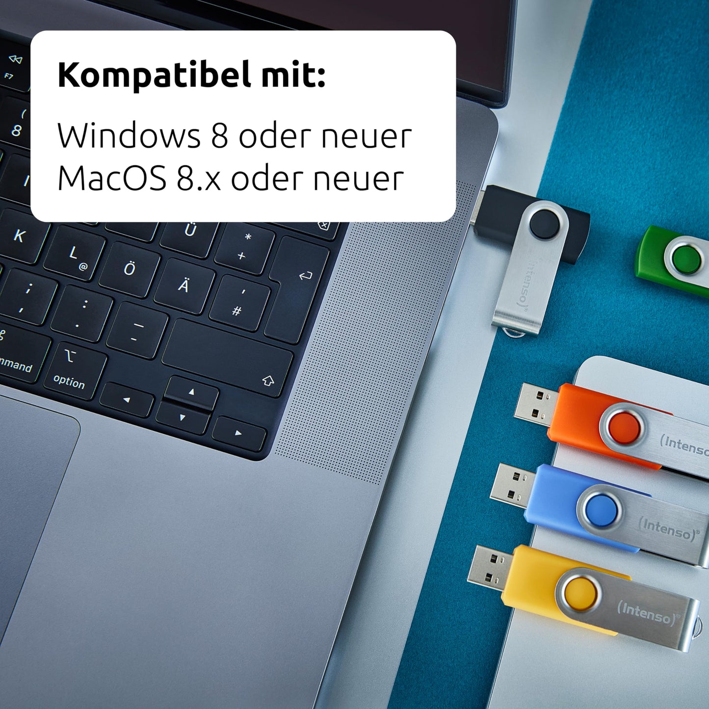 Intenso Basic Line 5X 16 GB USB sticks USB 2.0 with practical labels, yellow, green, black, blue + orange, with silver metal bracket, pack of 5: Amazon.de: Electronics & Photo - 3503575
