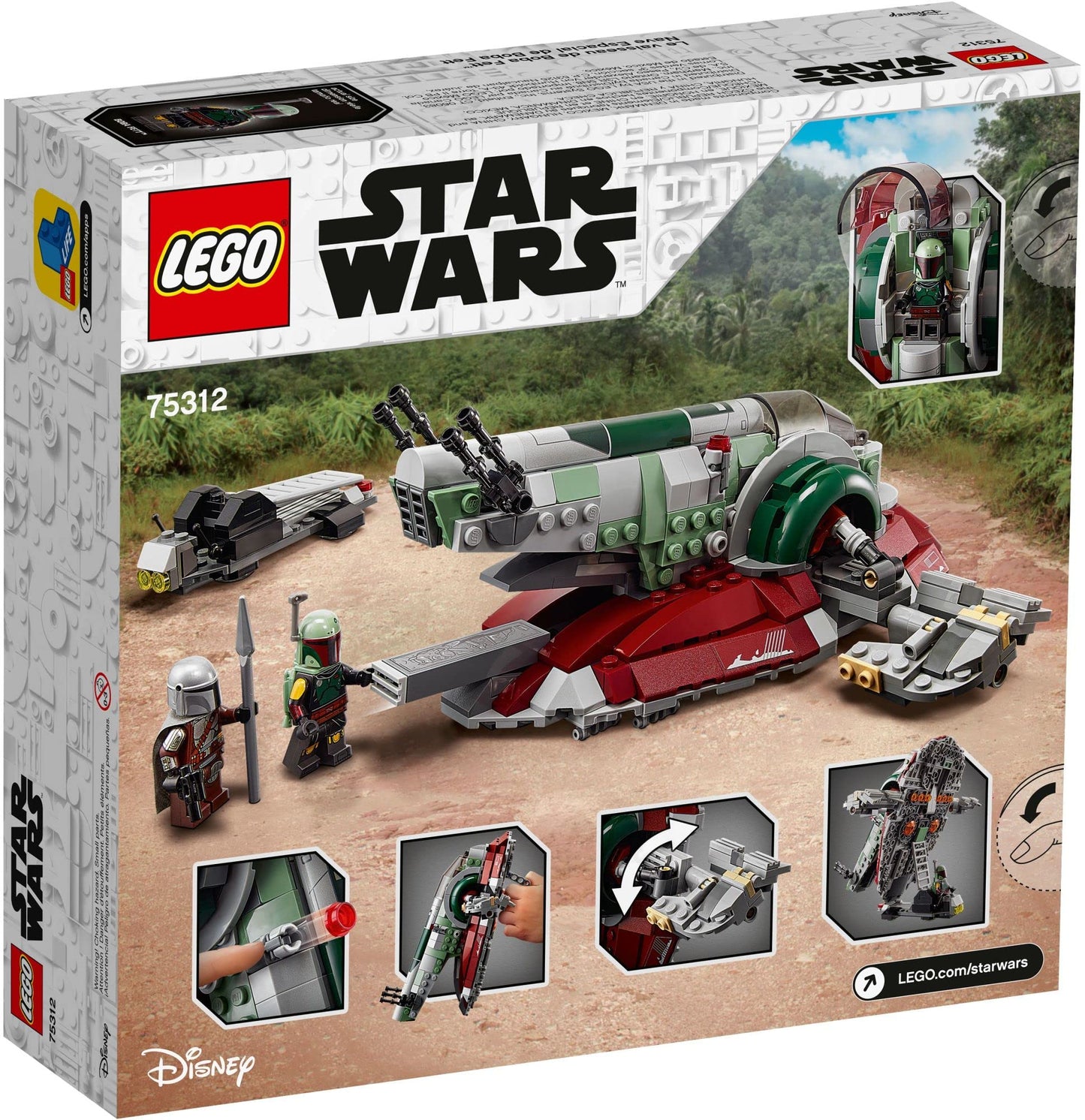 LEGO Star Wars Boba Fett's Starship 75312 Fun Toy Building Kit; Awesome Gift Idea for Kids; New 2021 (593 Pieces) - 6333001