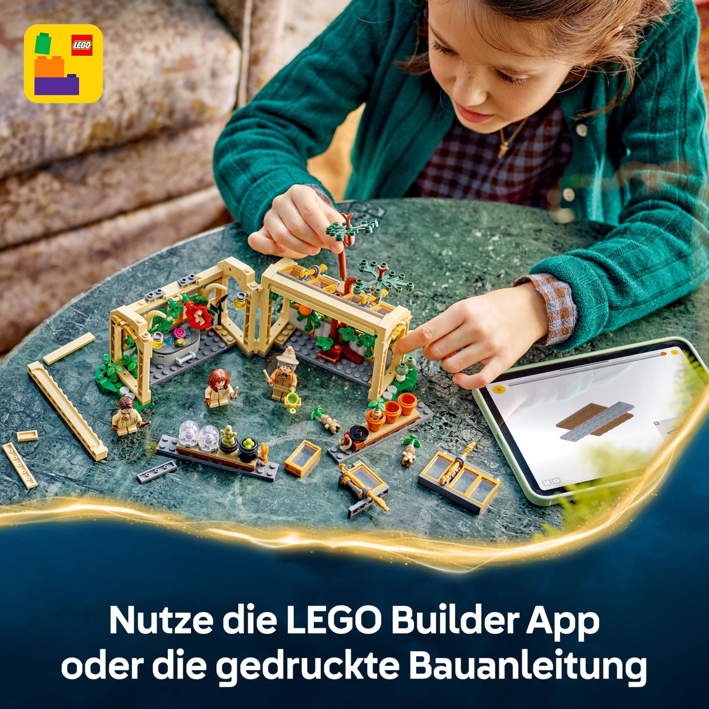 LEGO Harry Potter Hogwarts Castle: Herbology Lessons - Playset with Neville Longbottom, Hermione Granger, Professor Sprout, 3 Mandrakes and Greenhouse - Gift for Children Ages 8 and Up - 76445