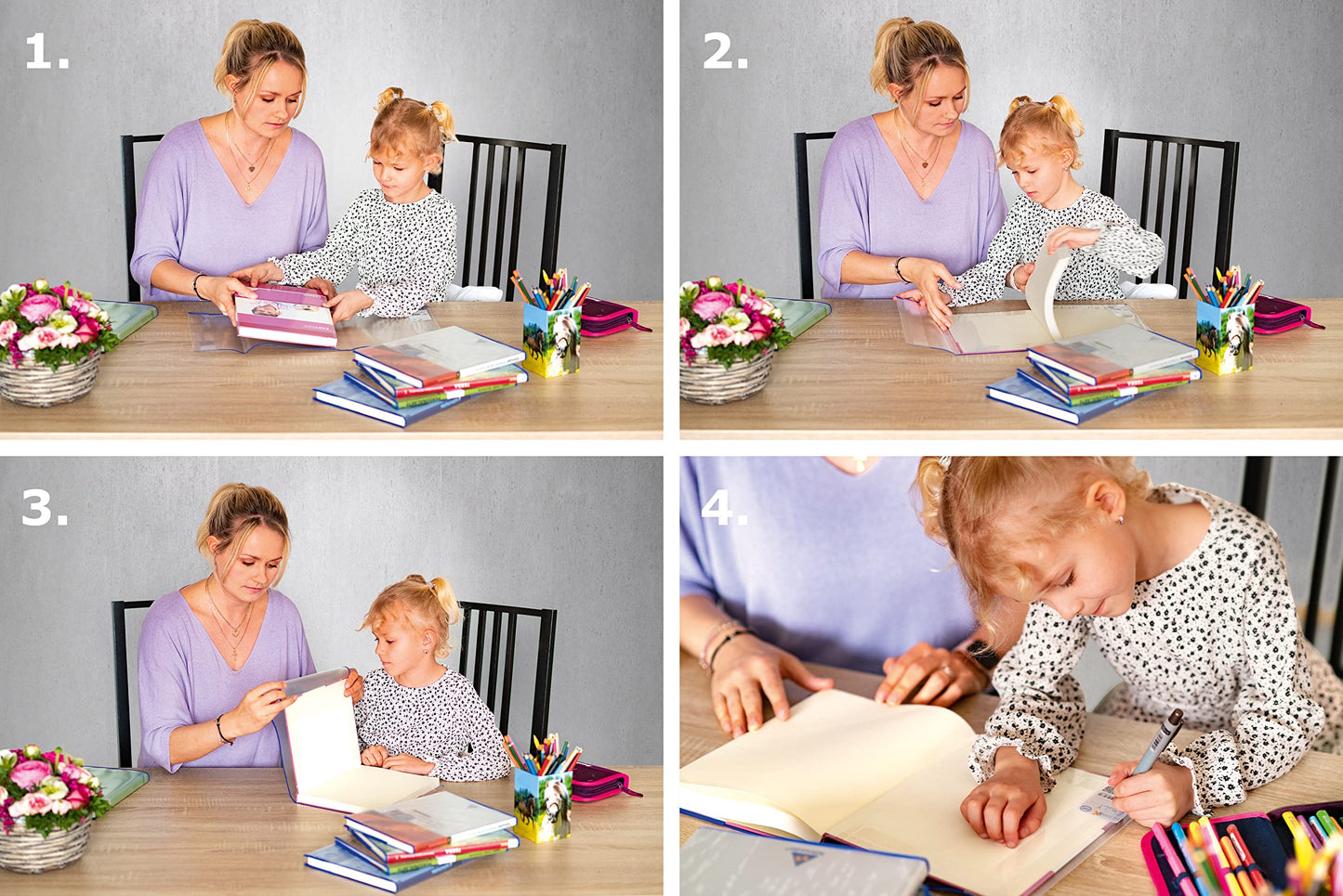HERMA 7295 book covers 29.5 x 54 cm HERMÄX Classic, 20 pieces, book covers with label & edge protection made of wipeable polypropylene film, book protector set for school books, transparent