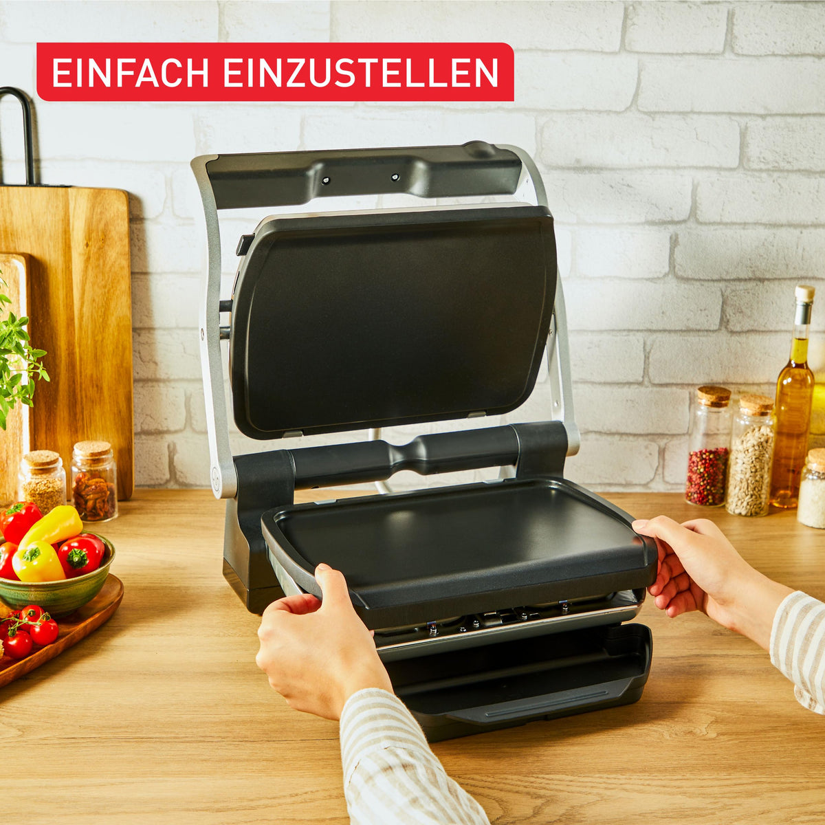 Plăci Tefal Plancha, compatibile cu OptiGrill, OptiGrill +, OptiGrill Elite, pentru ingrediente delicate, din aluminiu turnat cu strat antiaderent, negru, XA728810