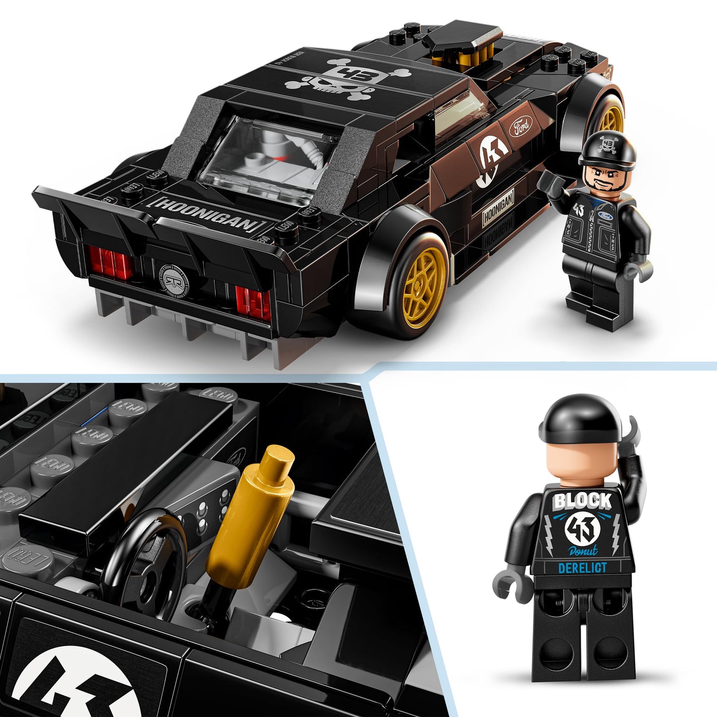 LEGO Speed Champions Ken Blocks 1965 Ford Mustang Hoonicorn V1 - Muscle Car Toy - Model Building with Minifigure to Collect - Children's Room Decoration - Mint Gift for Boys Ages 9 and Up and Fans - 77262
