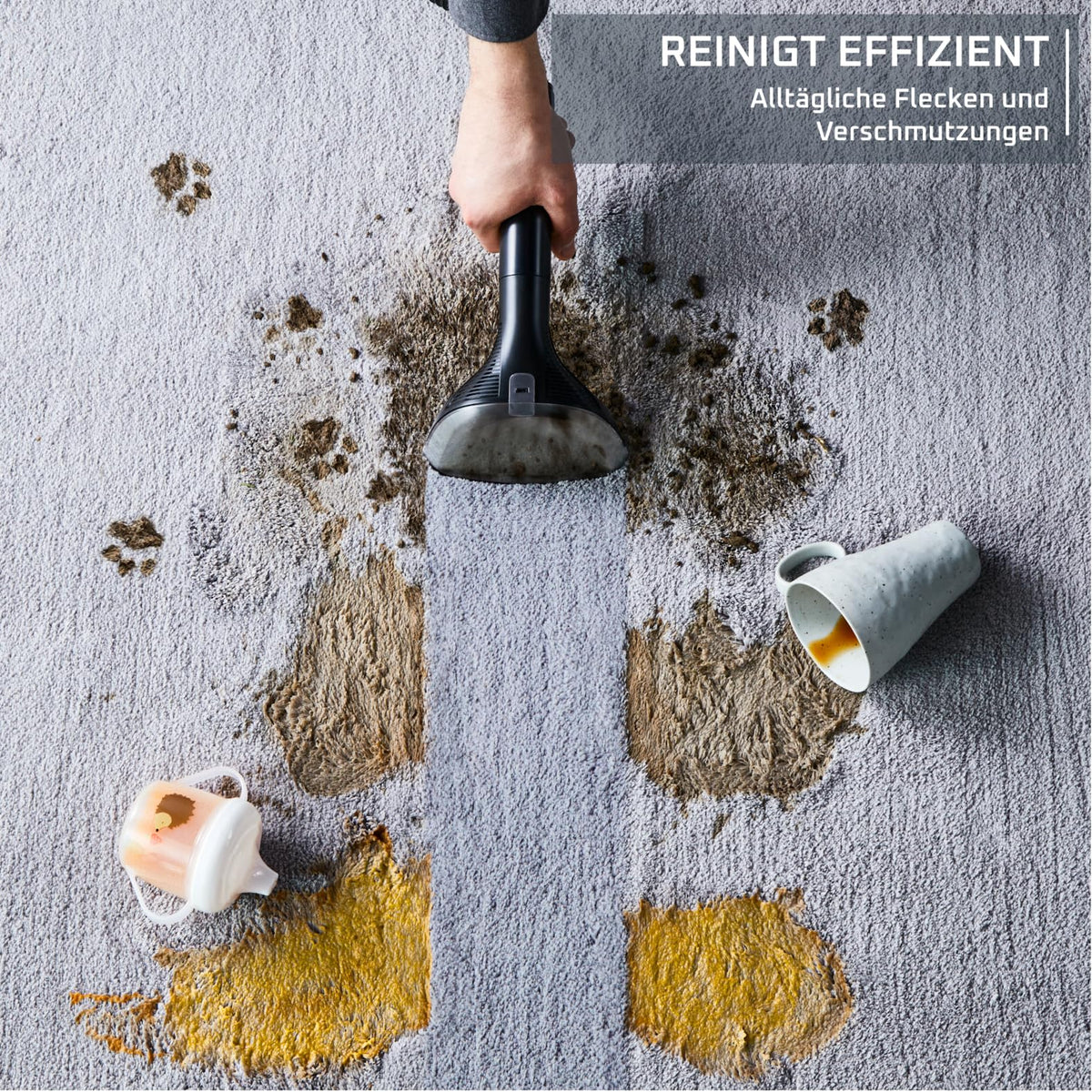 Rowenta Clean It Fleckenreiniger, curățător portabil pentru covoare, curățare rapidă și ușoară, rezervor detașabil de 2.3 litri, capete de curățare interschimbabile, 750 Watt, Verde, Negru, IN5020F0