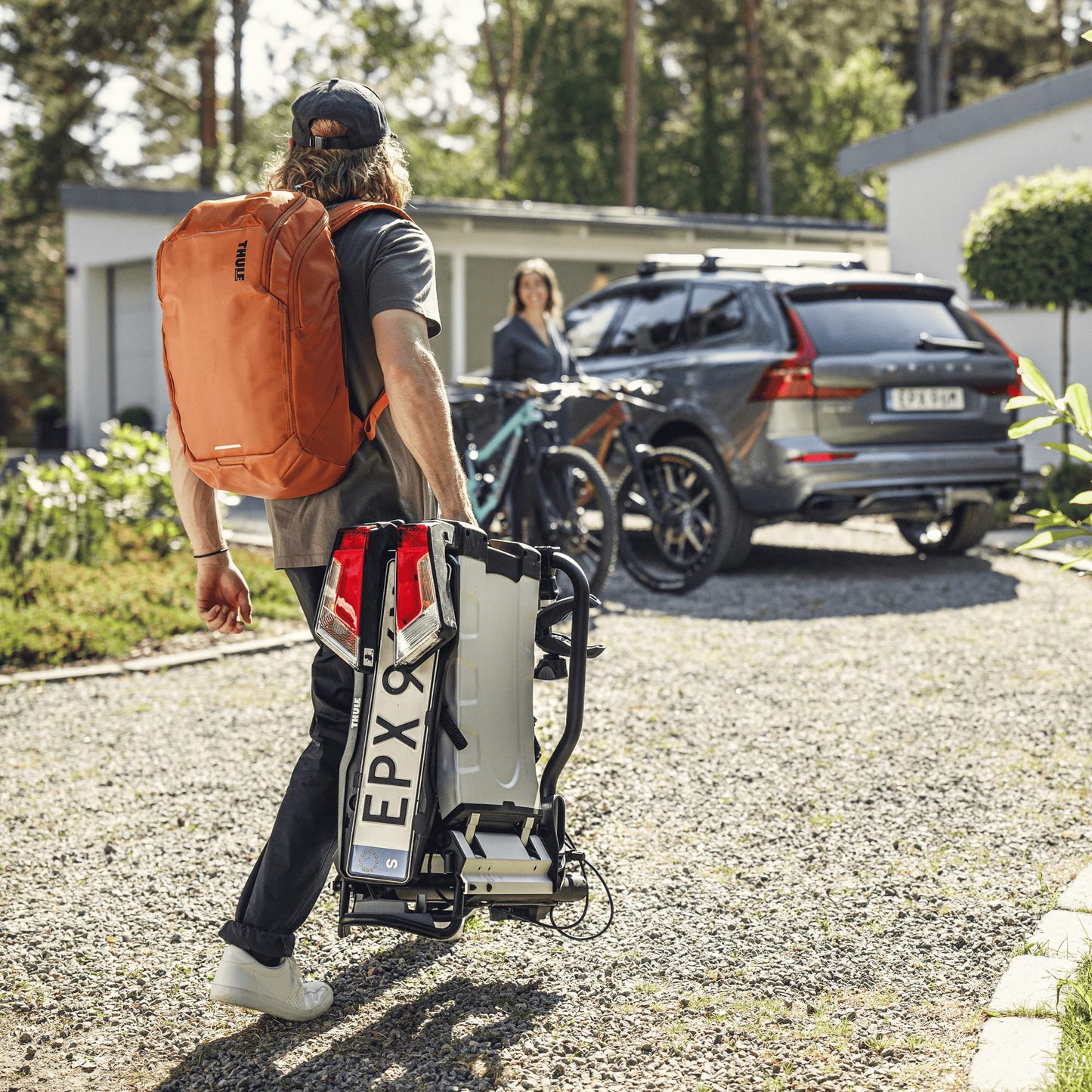 Thule EasyFold XT bicycle carrier, bicycle carrier towbar black/aluminum, 2 bikes - 933100