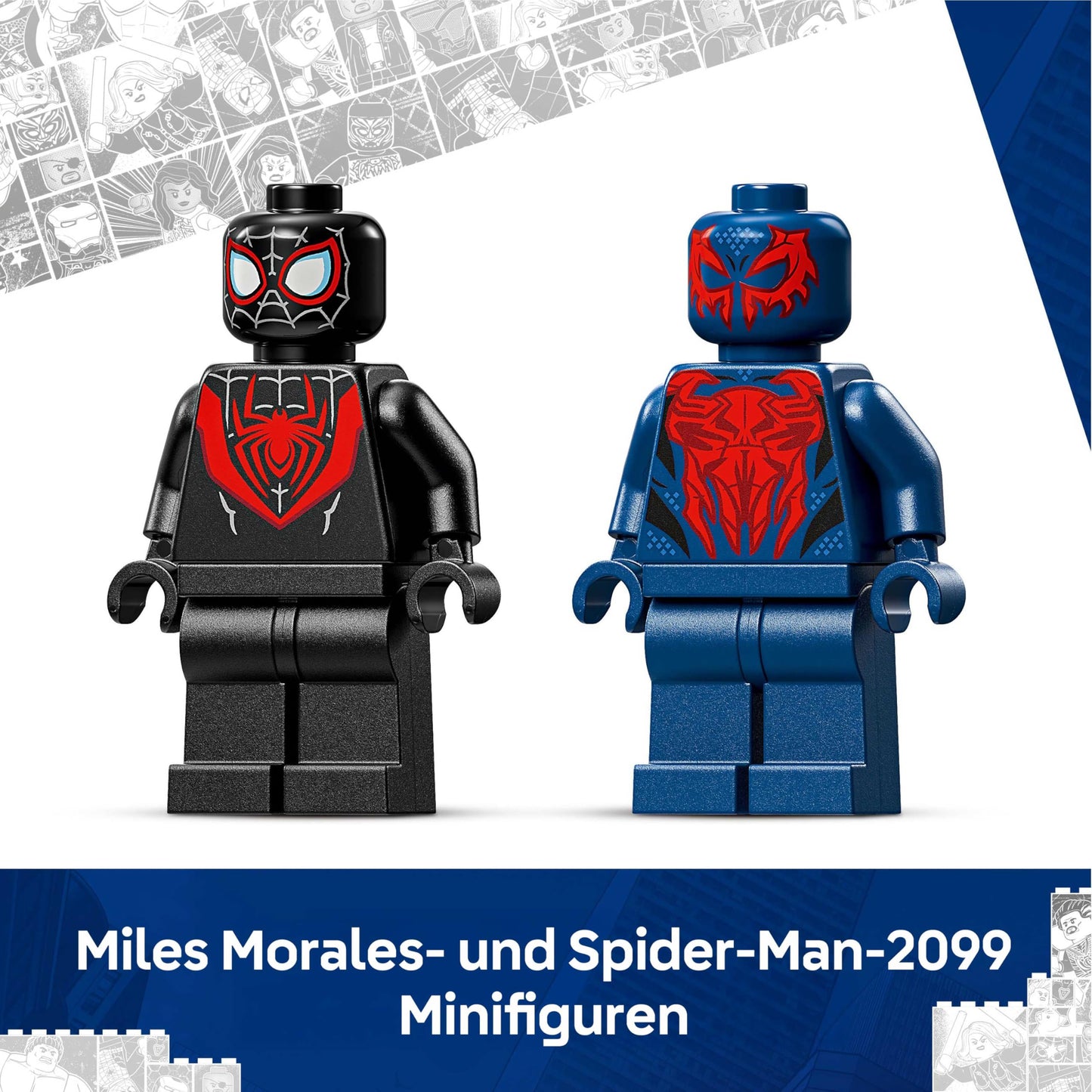 LEGO | Marvel Miles Morales Mech vs. Spider-Man 2099 - Superhero toy with action figure and 2 minifigures as well as Razor Web and Power Blast elements - gift for boys aged 6 and over - 76337