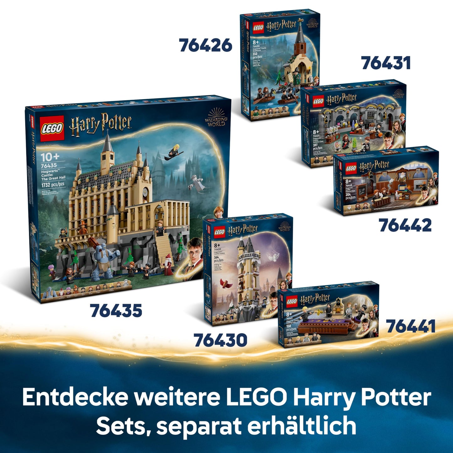 LEGO Harry Potter Hogwarts Castle: Flying lessons, adventure playset with 6 collectible minifigures, including Draco Malfoy & Professor McGonagall, role play set for boys and girls aged 9 and up 76447
