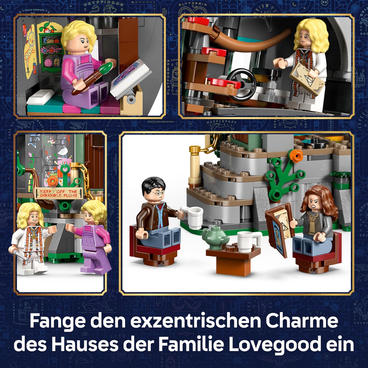 LEGO Harry Potter Luna Lovegoods House - model building with light brick and 5 minifigures - construction kit DIY decoration for the bedroom - creative gift for girls, boys and fans aged 10 and over - 76467