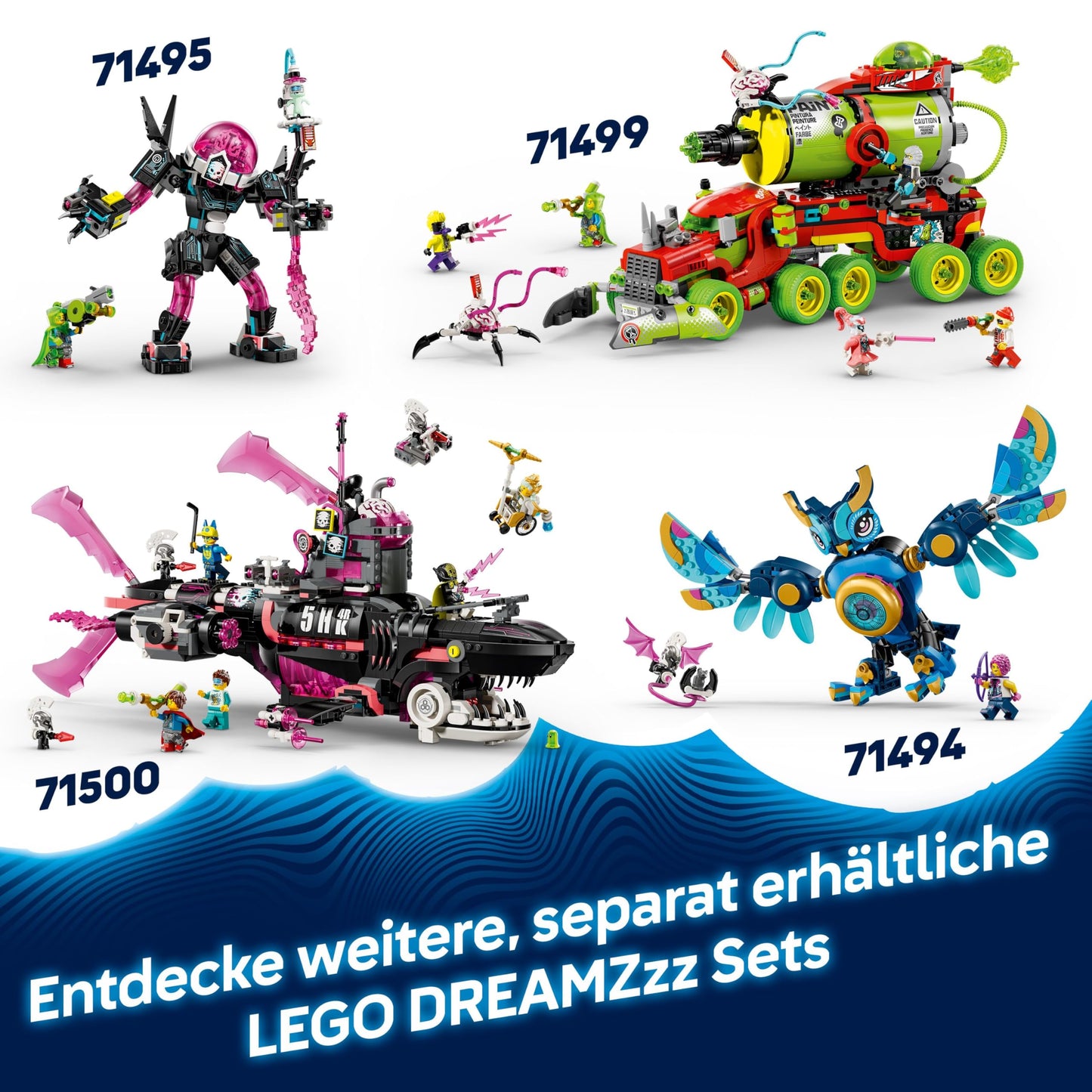LEGO DREAMZzz Mateos Fire Chameleon - animal figure that transforms into a toy jet & mech or a guardian - building set for girls and boys aged 7 and up including 2 minifigures - gift 71492