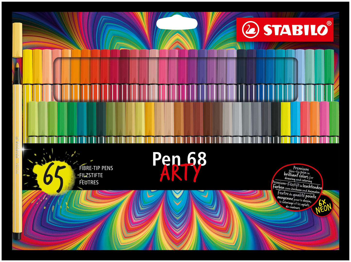 STABILO - Premium felt-tip pen - Pen 68 - ARTY - pack of 65 - EO6865/1-20