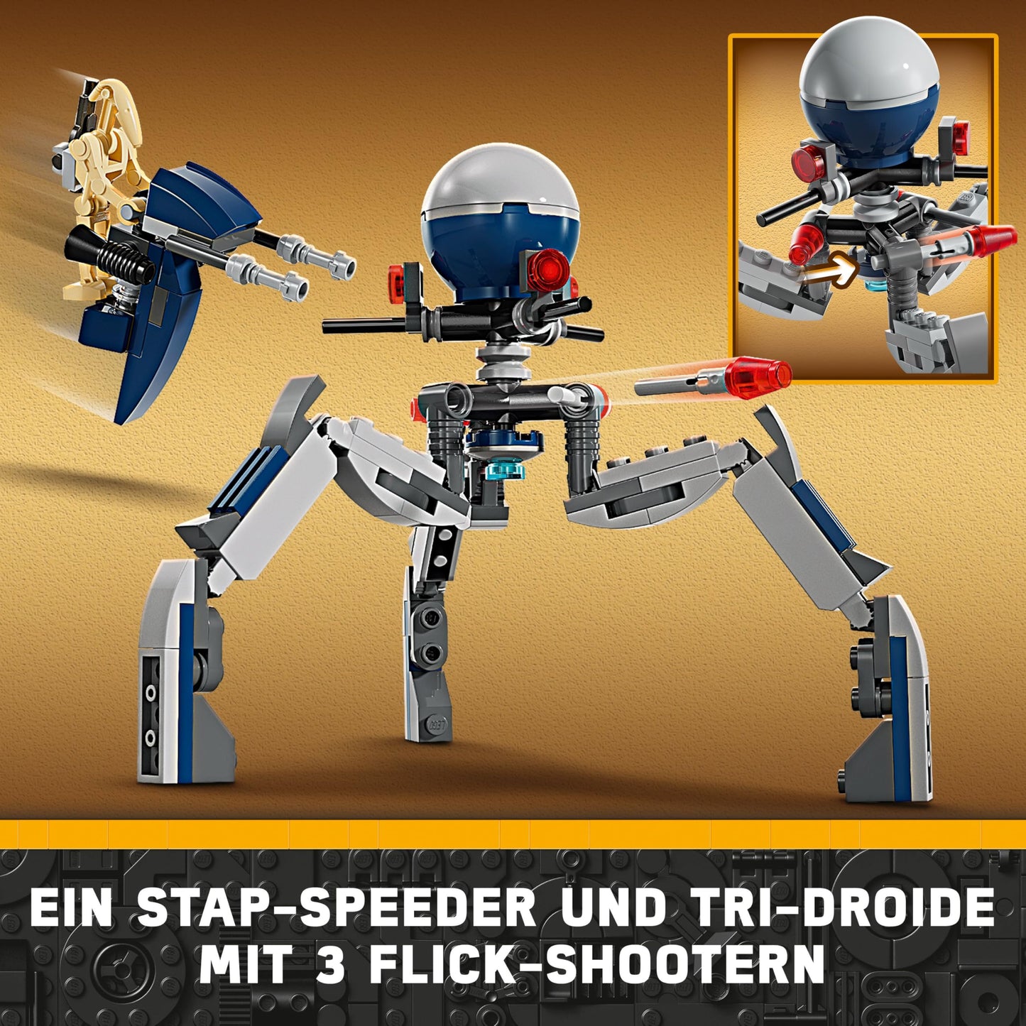 LEGO Star Wars 75372 Clone Trooper & Battle Droid Battle Pack, including 4 minifigures, 5 droids and speeder bike with shooter - building toy for boys and girls aged 7 and up