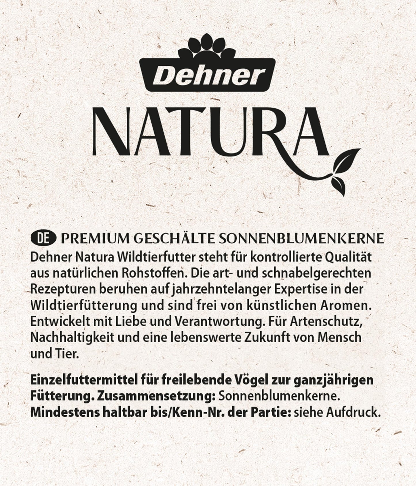 Dehner Natura Premium wild bird food, sunflower seeds shell-free, all-season food rich in protein / high in energy, high-quality bird food for wild birds, 5 kg - 5248638