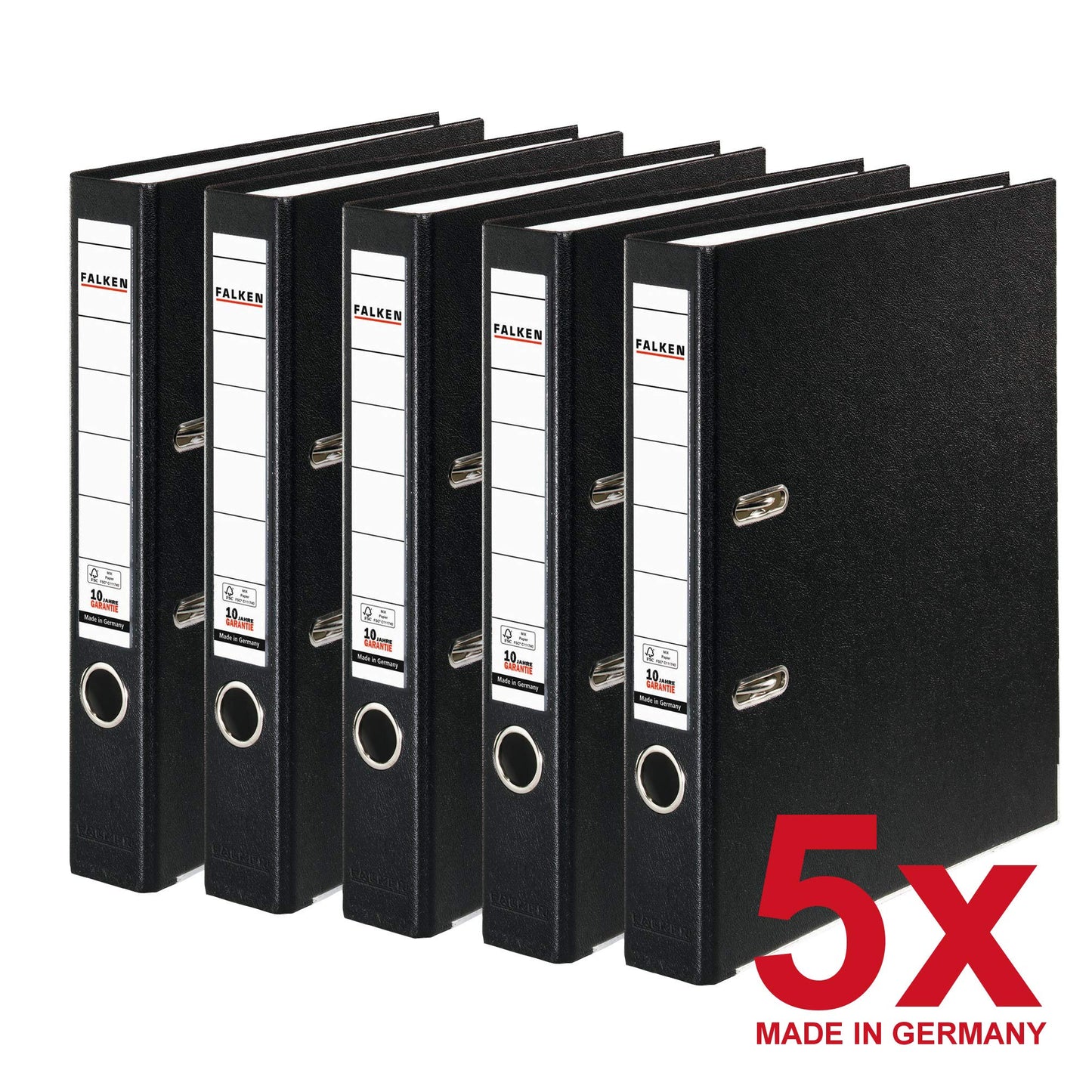 FALKEN 5x PP-Color plastic folder 5 cm narrow DIN A4 black - 15046640