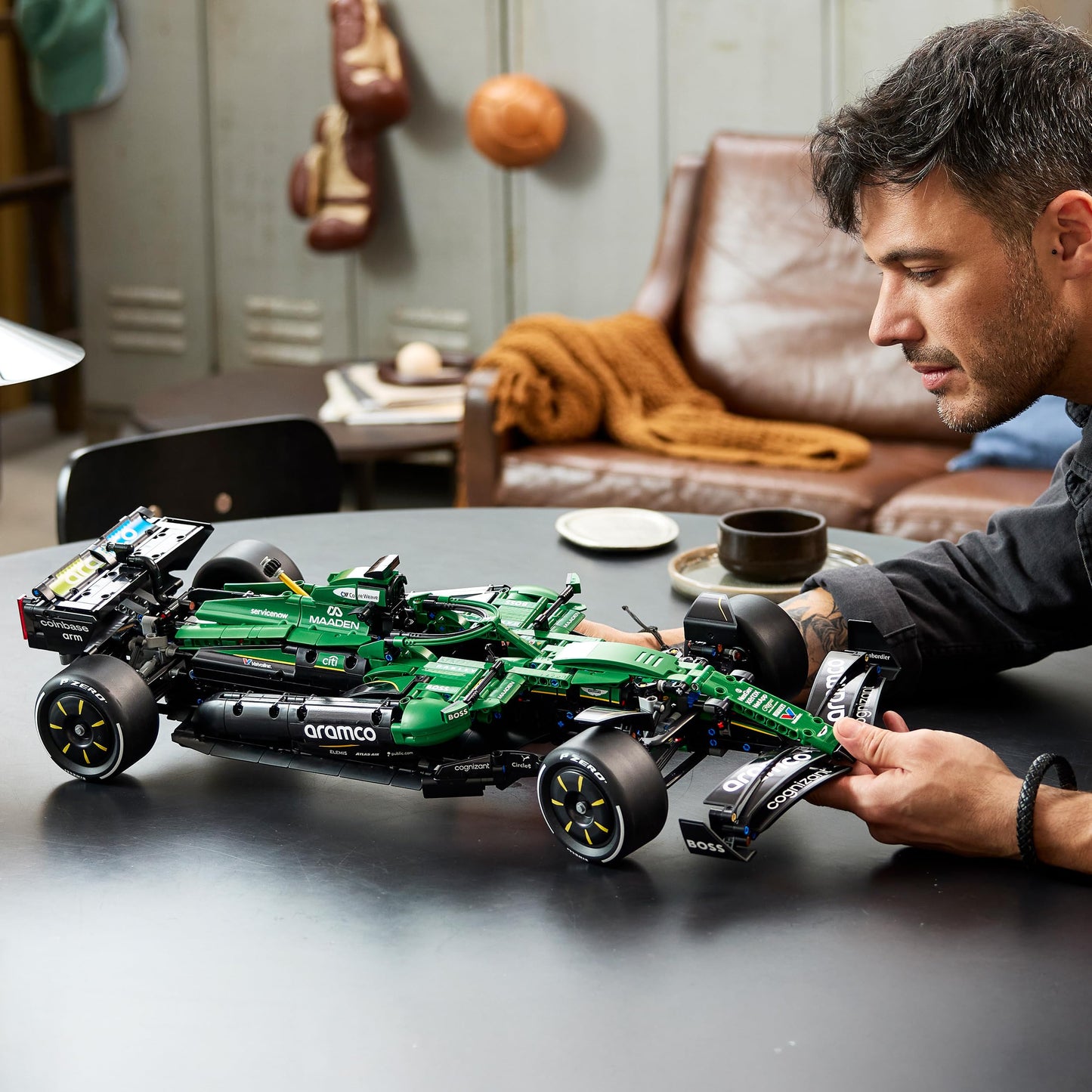 LEGO Technic Aston Martin Aramco AMR25 Formula 1 racing car - model building for adults - racing car with V6 engine, differential and DRS activation - gift idea for racing and motorsport fans - 42240