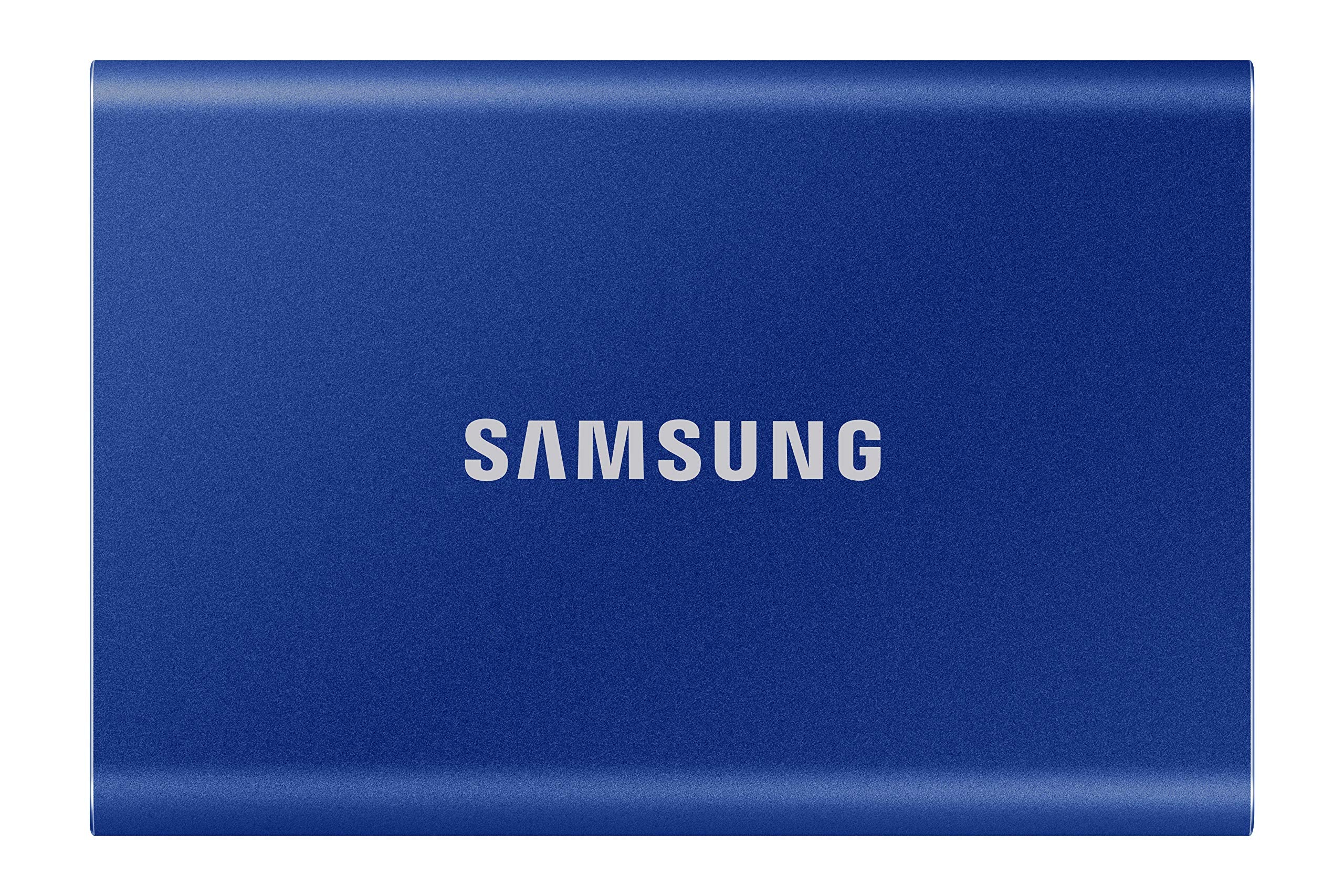 Samsung Portable SSD T7, SSD 1TB, USB 3.2 Gen.2, 1.050 MB/s citire, 1.000 MB/s scriere, hard disk extern SSD pentru iPhone 15 și modele mai noi, Mac, PC, smartphone și consolă de jocuri, albastru, MU-PC1T0H/WW