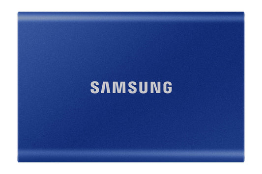 Samsung Portable SSD T7, SSD 1TB, USB 3.2 Gen.2, 1,050 MB/s Read, 1,000 MB/s Write, External SSD Hard Drive for iPhone 15 and Newer, Mac, PC, Smartphone and Game Console, Blue, MU-PC1T0H/WW