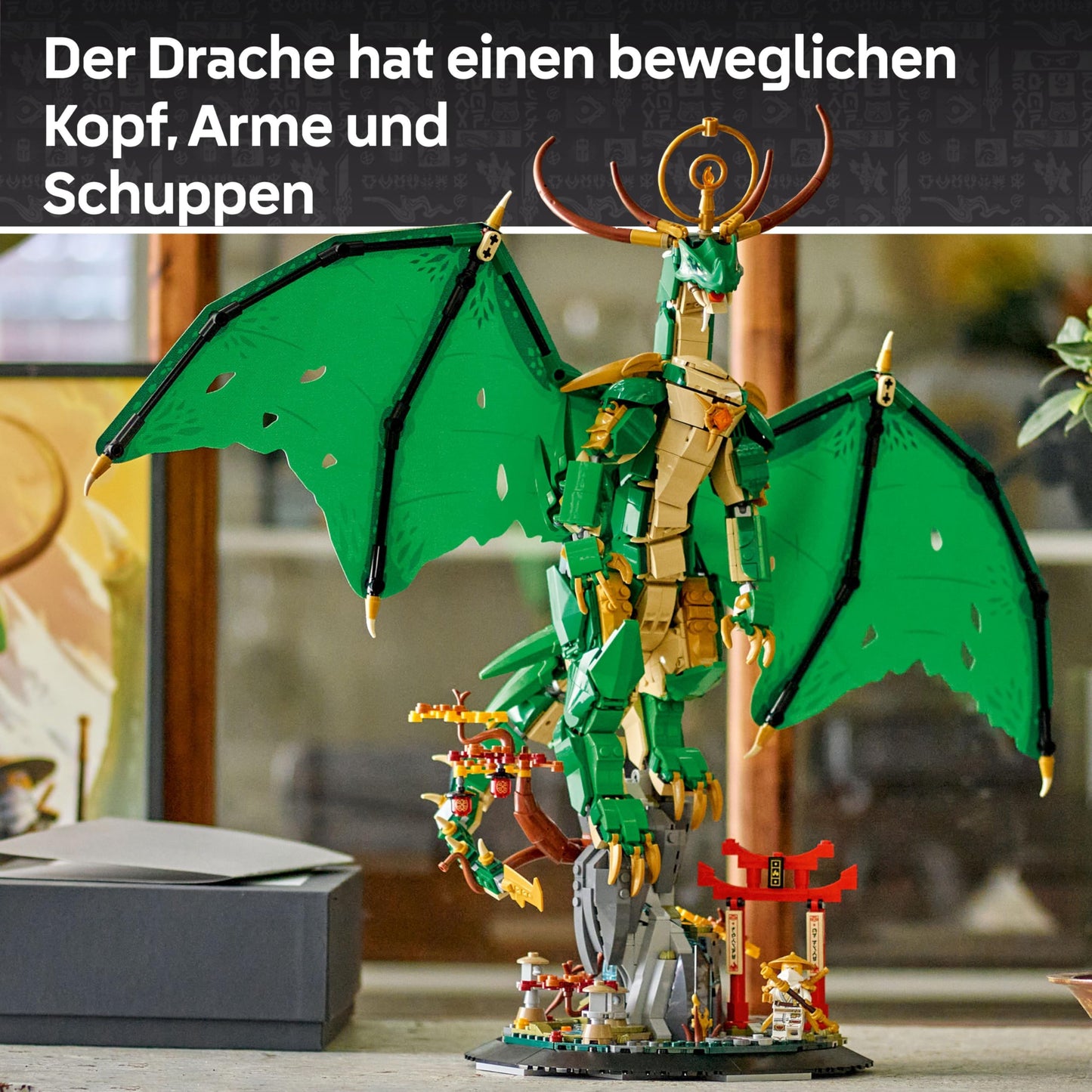 LEGO NINJAGO Guardian Dragon Building Set - With Dragon Figure, Master Wu Minifigure & Stand - Building Playset for Boys Ages 14+ & Teenagers 71847