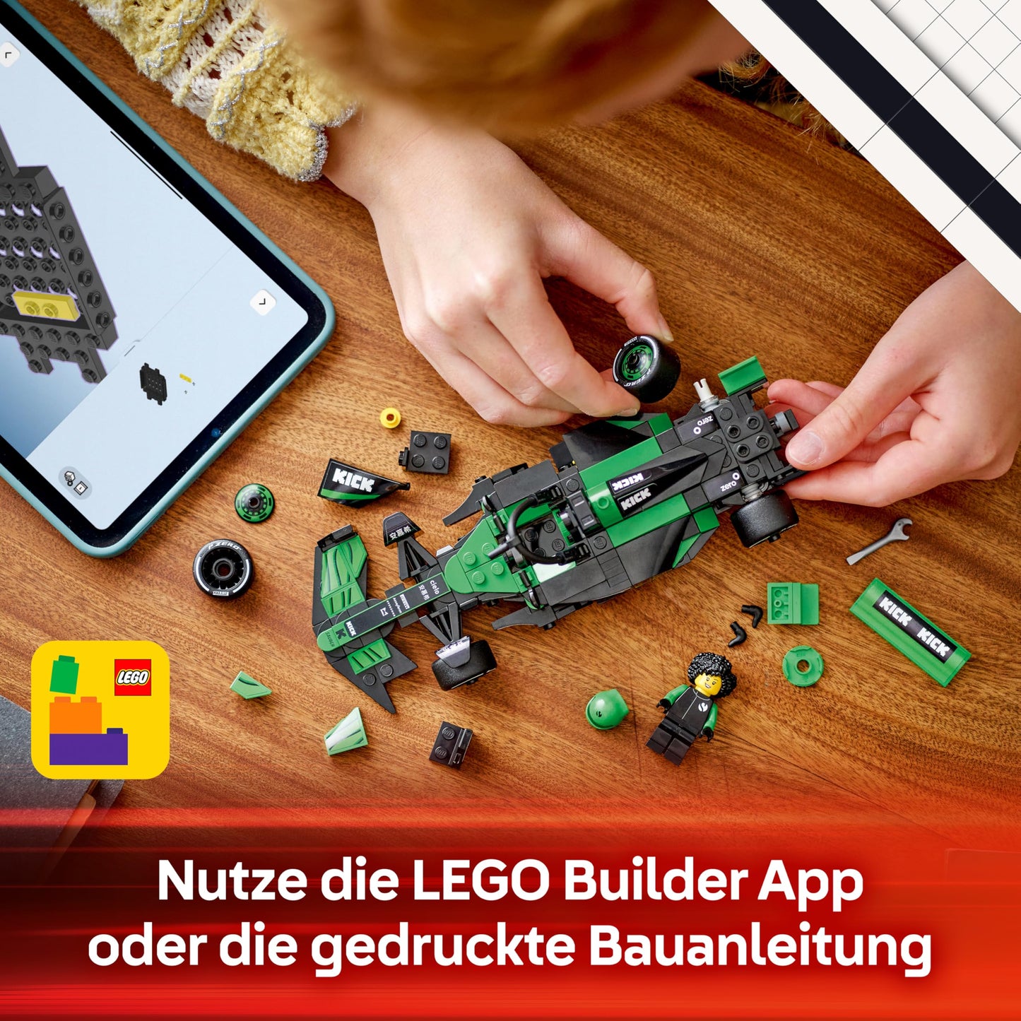 LEGO Speed Champions Kick Sauber F1 Team C44 racing car - toy with Formula 1 minifigure to collect - building set - gift for boys and girls aged 10 and over and adult motorsport fans 77247