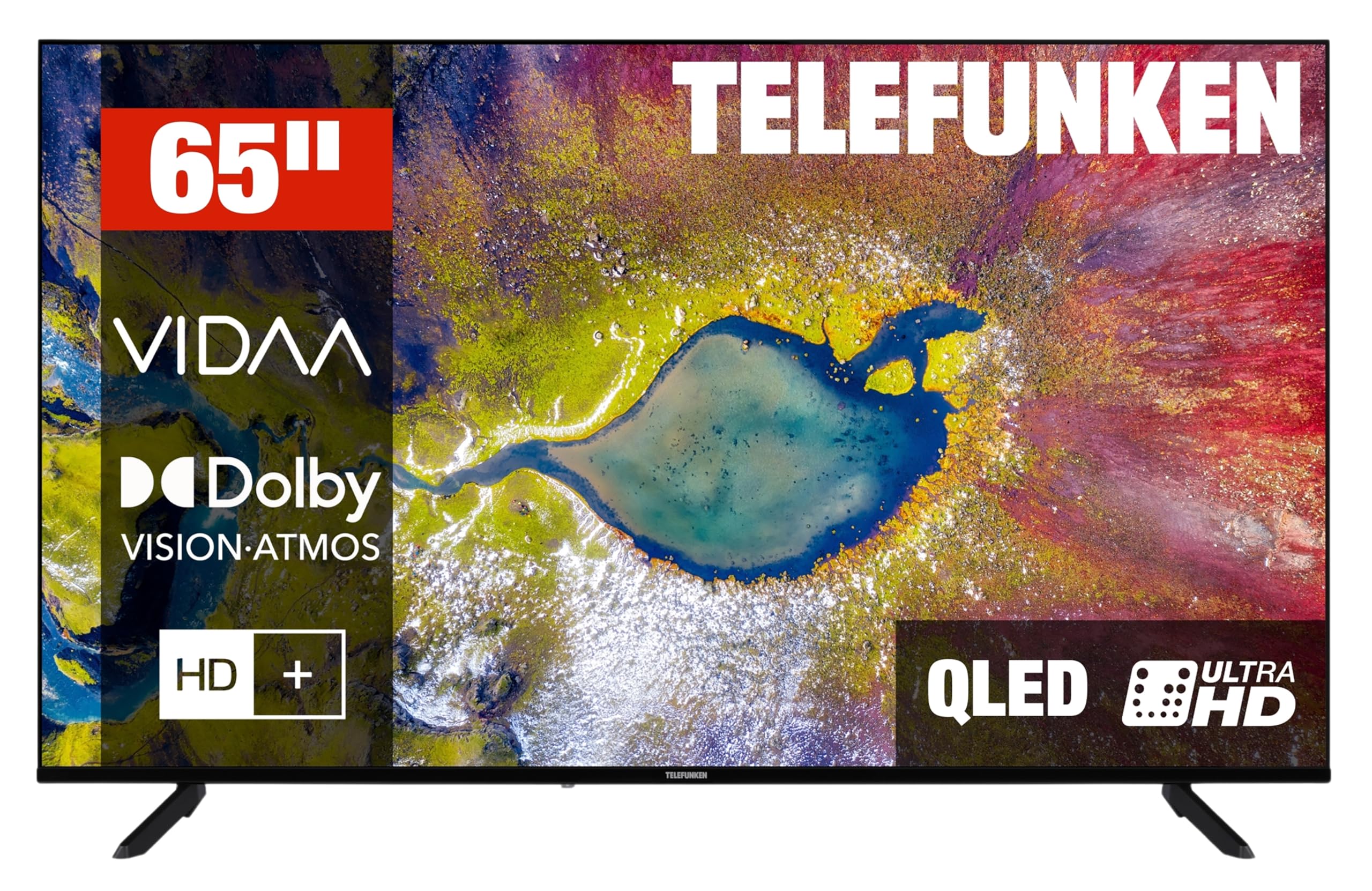 TELEFUNKEN D65Q920B2CW QLED TV 65 inch Smart TV VIDAA 4K UHD, Dolby Vision HDR TV, Dolby Atmos, triple tuner and 6 months of HD+ incl., QLED TV (2026)