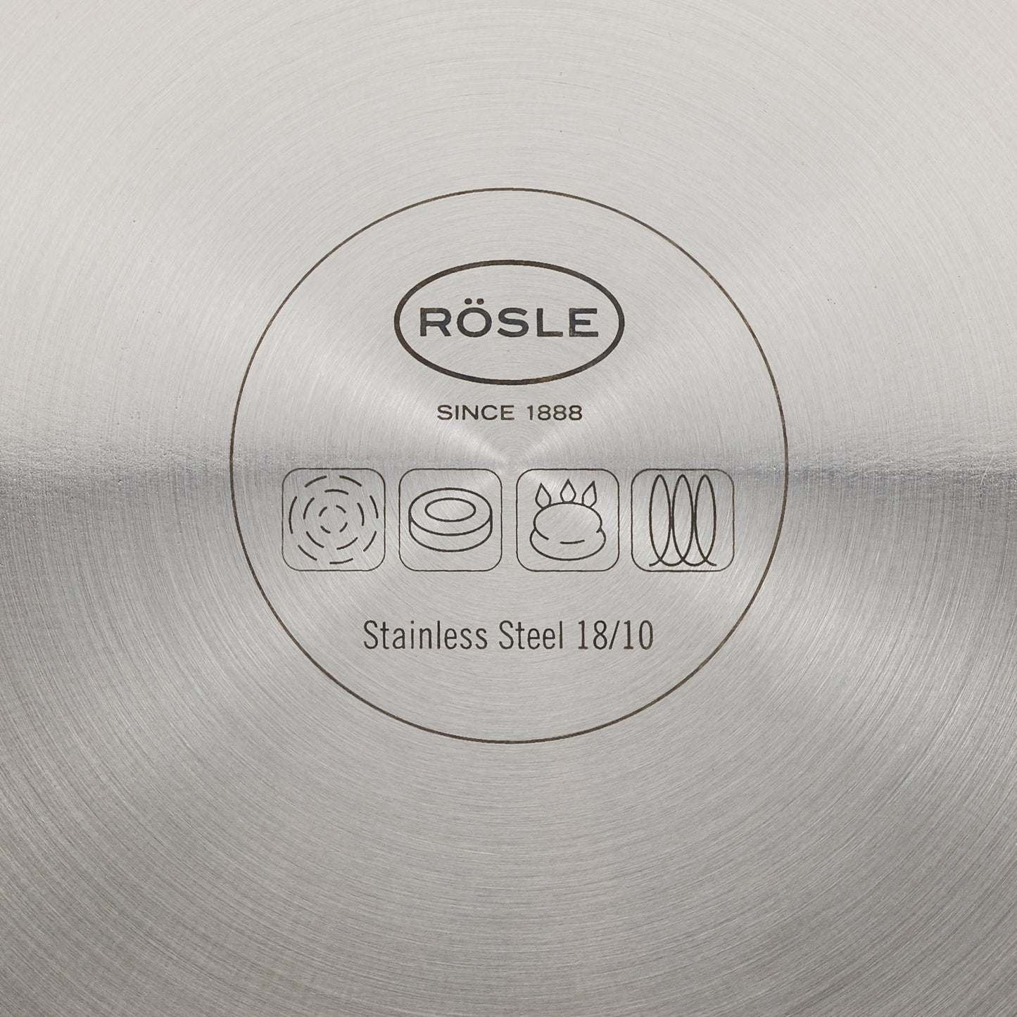 RÖSLE ELEGANCE frying pan 24 cm, high-quality universal pan with ProPlex non-stick coating, 18/10 stainless steel, induction and dishwasher safe, silver/black, 44 x 25.5 x 8 cm - 13211