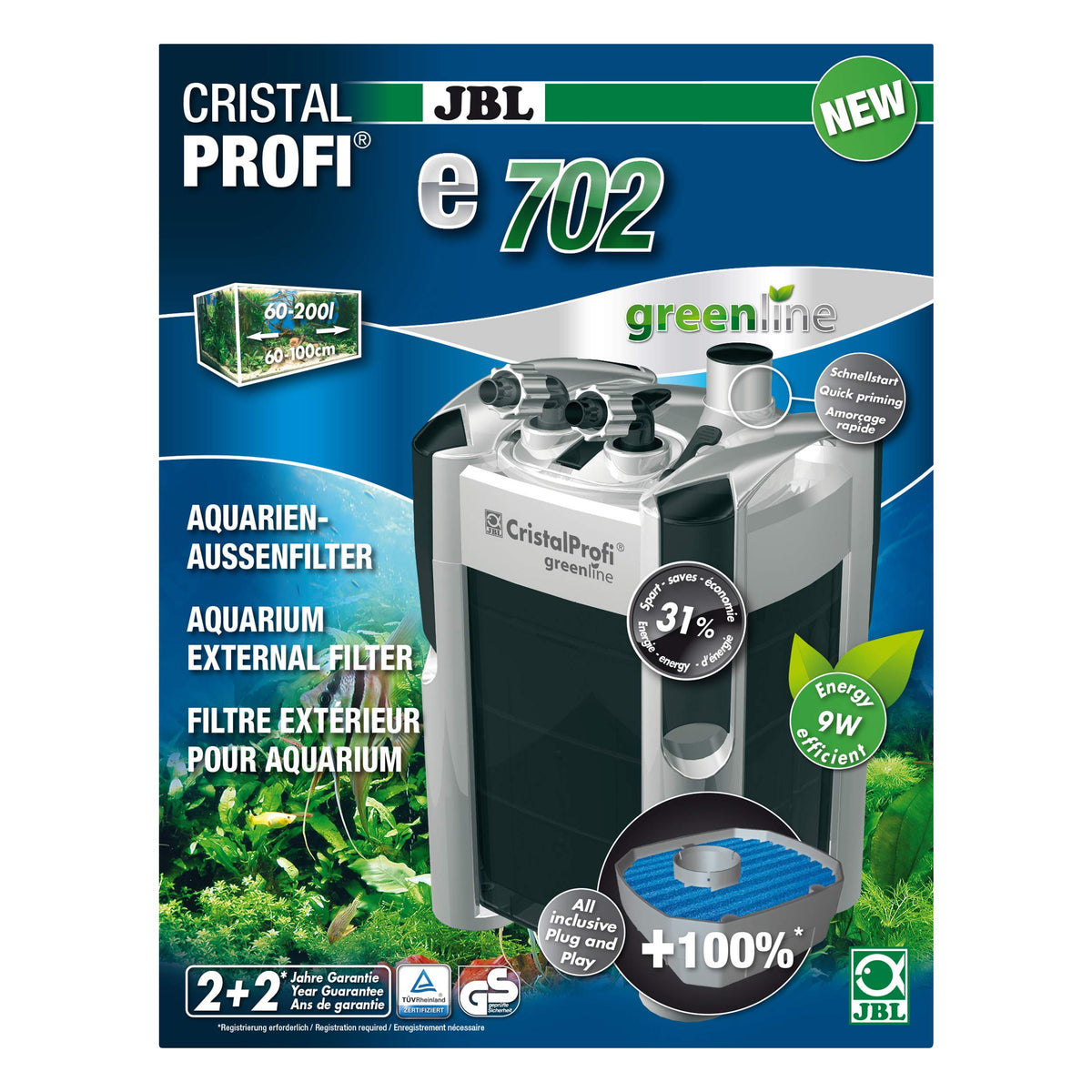 JBL CristalProfi e702 greenline external filter for aquariums - 6028100.0