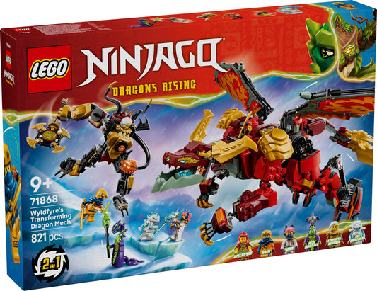 LEGO NINJAGO Wyldfyres Dragon Mech - 2-in-1 ninja action figure with Empress Beatrix's mech and 6 minifigures - birthday gift idea for boys aged 9 and up and fans - 71868