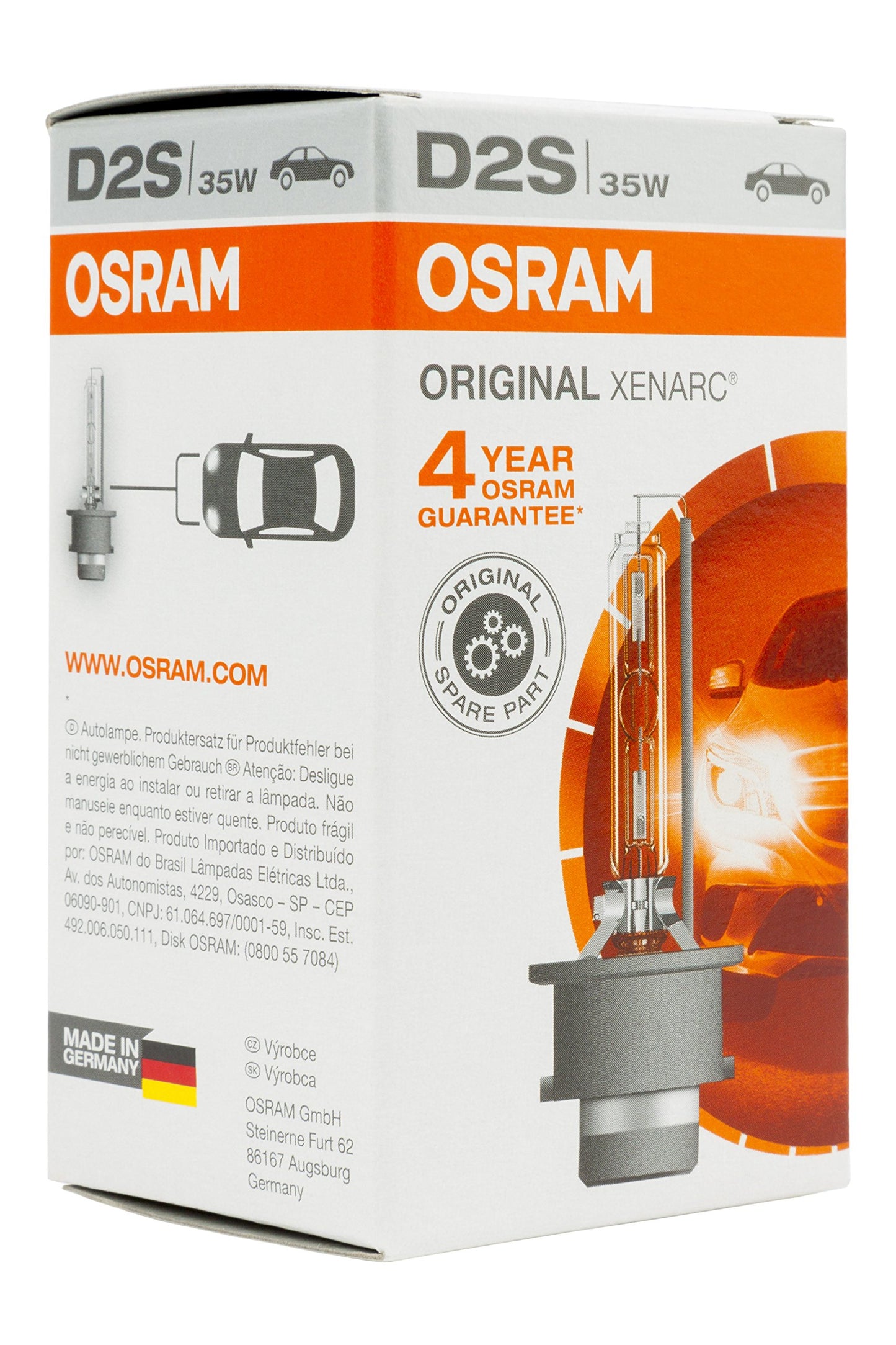 Osram XENARC ORIGINAL, D2S, xenon headlight bulb, 66240, cardboard folding box (1 bulb) (pack of 2)