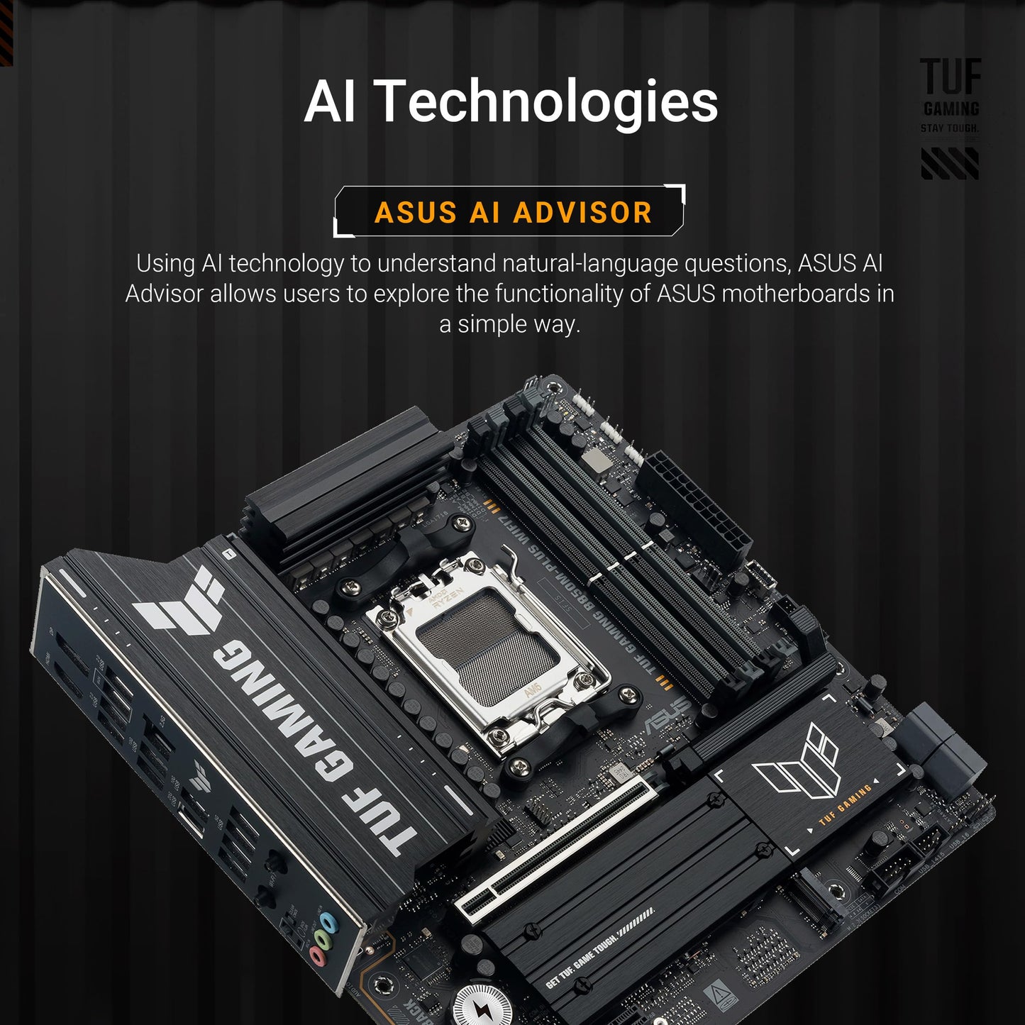 ASUS TUF Gaming B850M-PLUS WIFI7 motherboard socket AMD AM5 - 90MB1MU0-M0EAY0