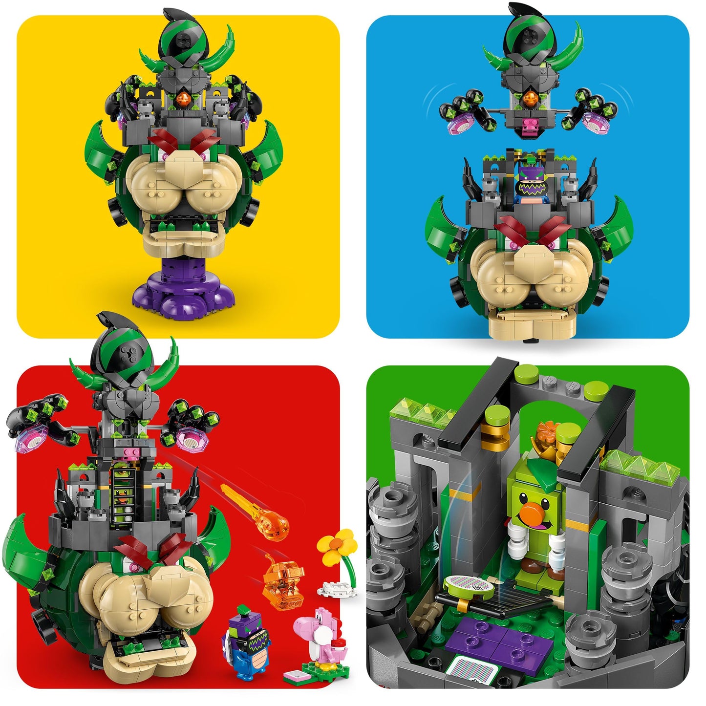 LEGO Super Mario Prince Florian & Castle Bowser - Interactive toy with 4 figures - Pink Yoshi & stand for playing and displaying - Gamer gift for boys and girls aged 9 and up - 72042