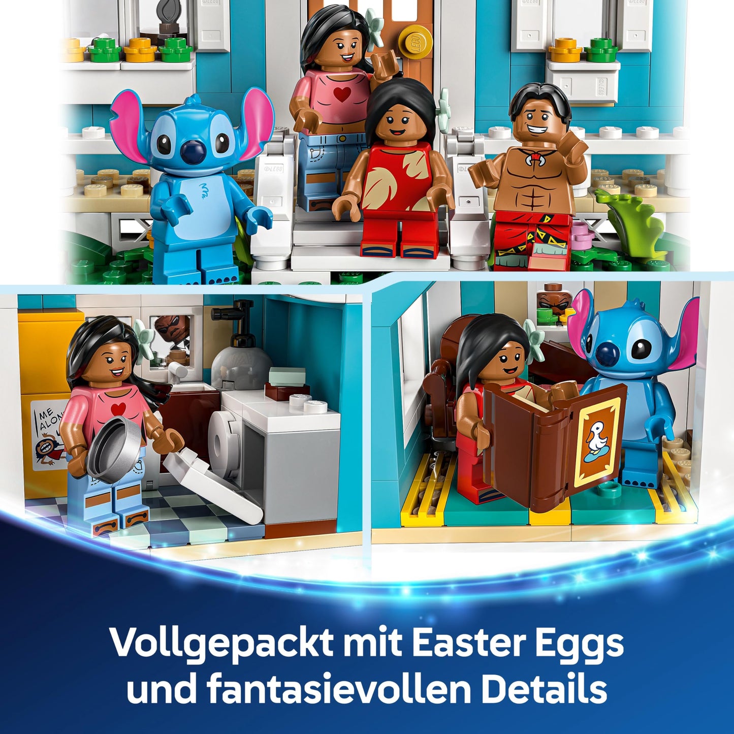 LEGO | The beach house from “Lilo and Stitch” - toy with 6 rooms, roof terrace, spaceship and 5 minifigures - birthday gift for girls, boys and fans aged 9 and over - 43268