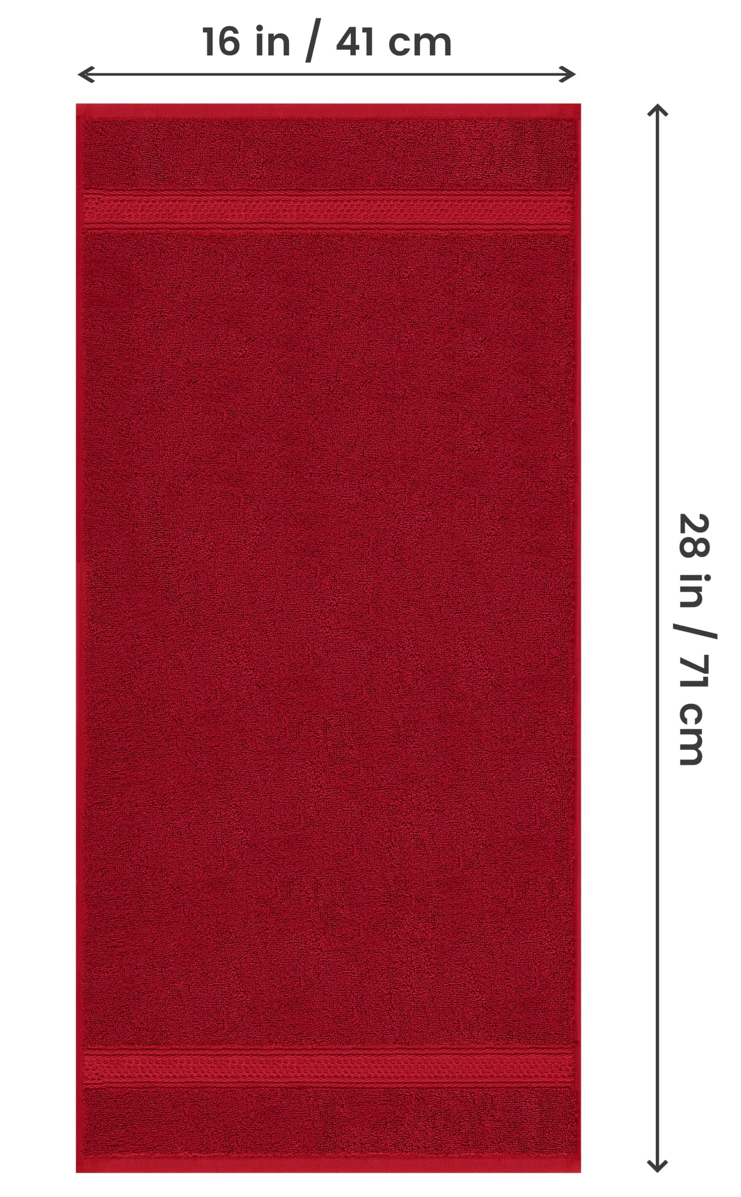 Utopia Towels Premium Red Towels - 100% Combed Ring-Spun Cotton, Ultra Soft and Highly Absorbent, 600gsm, 16" x 28", Hotel and Spa Quality Towels (Pack of 6) - UT0735