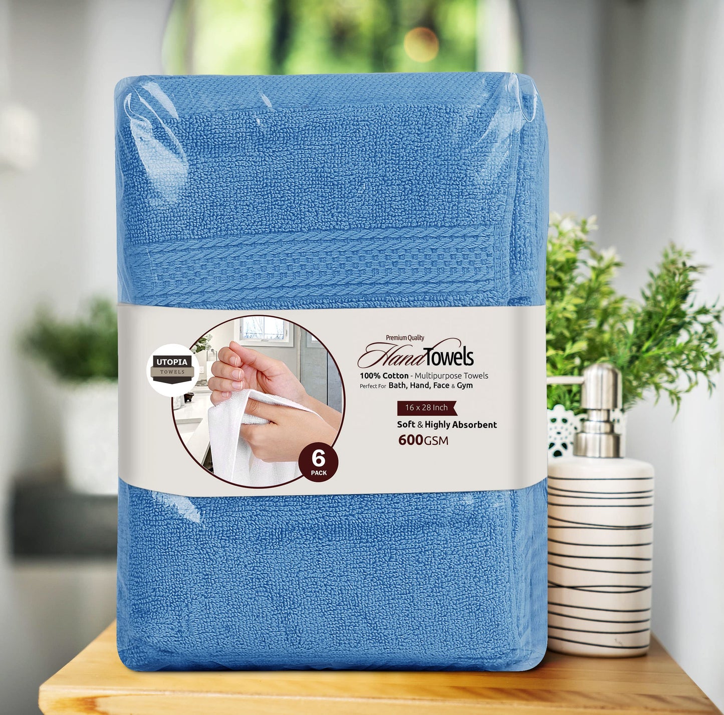 Utopia Towels Cotton Towels 600gsm Pack of 6 - UT0649
